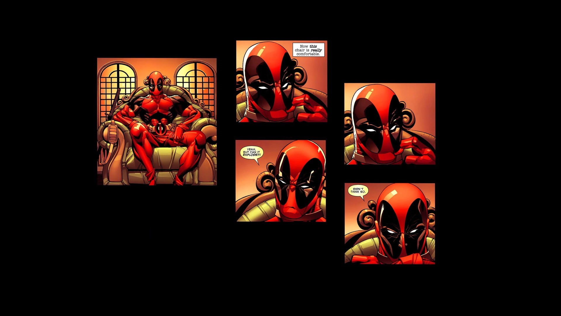 variation, black background, studio shot, food and drink, Deadpool, no people, creativity, still life, 1080P, strip, close-up, crockery, communication, HD Wallpaper
