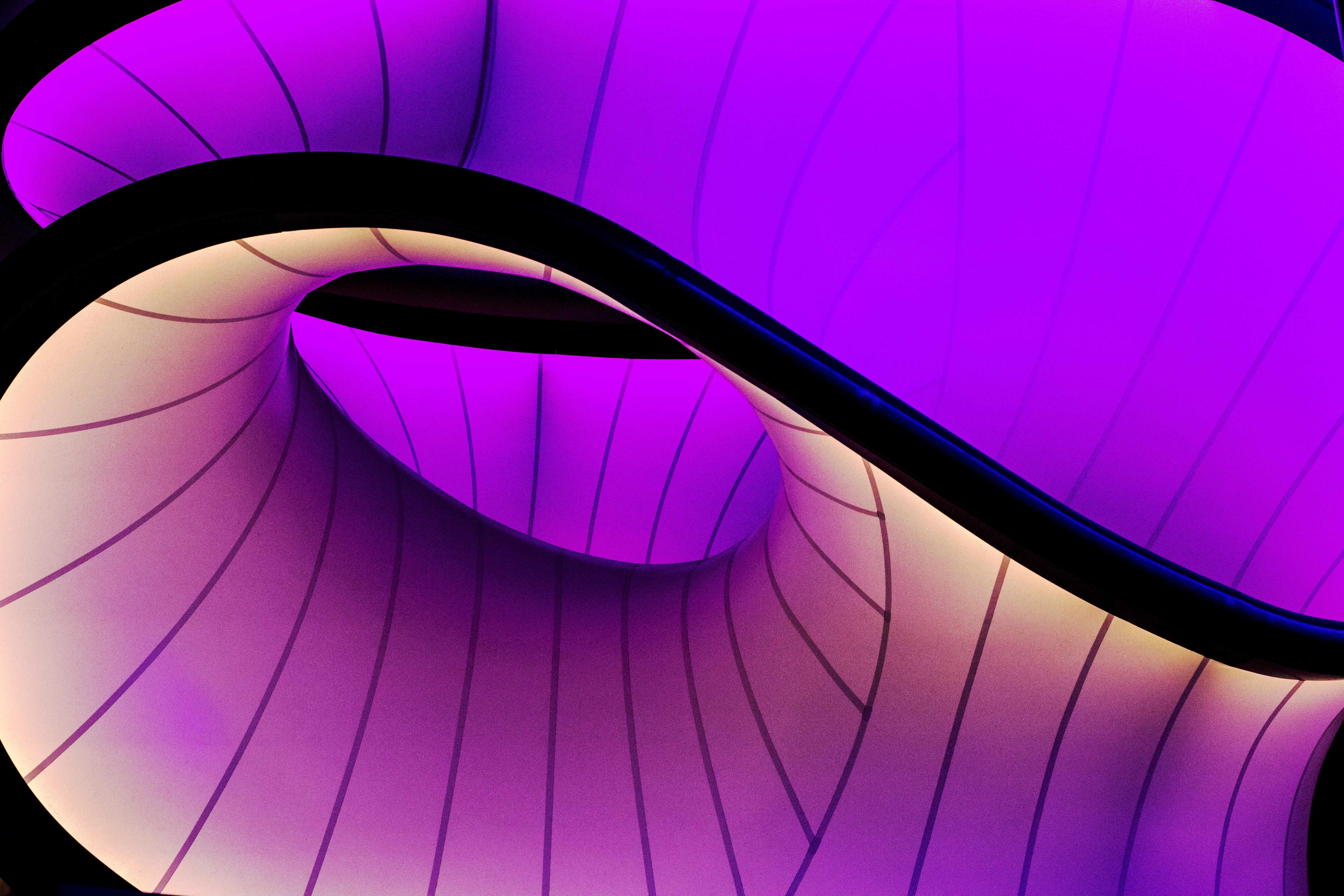 tech, science, multi colored, day, purple, full frame, design, abstract, yellow, lines, pink, single object, transportation, science museum, HD Wallpaper