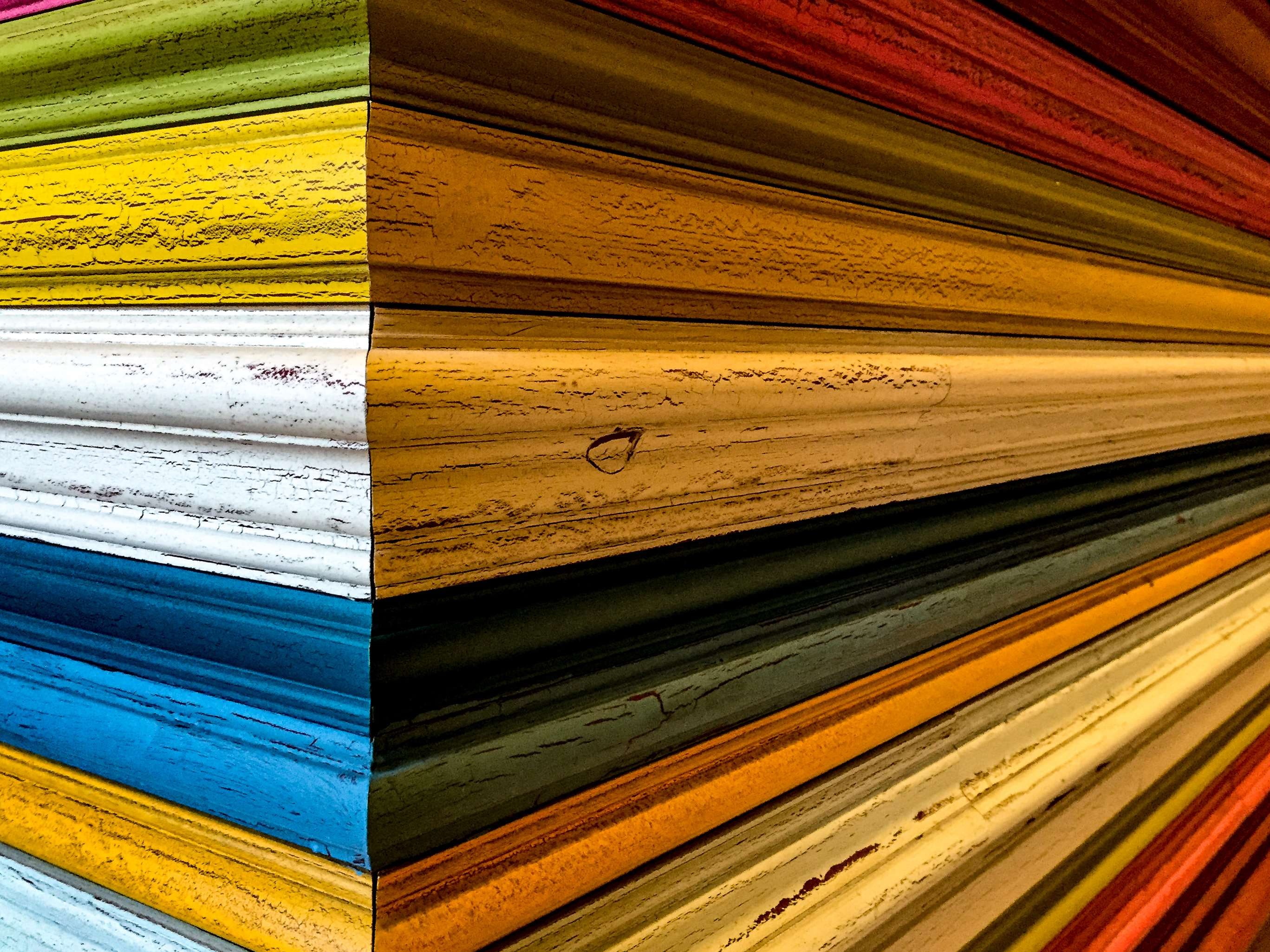 indoors, multi colored, close-up, wood, paperwork, colours, no people, wood - material, stripes, lines, education, day, textured, full frame, yellow, art and craft, HD Wallpaper