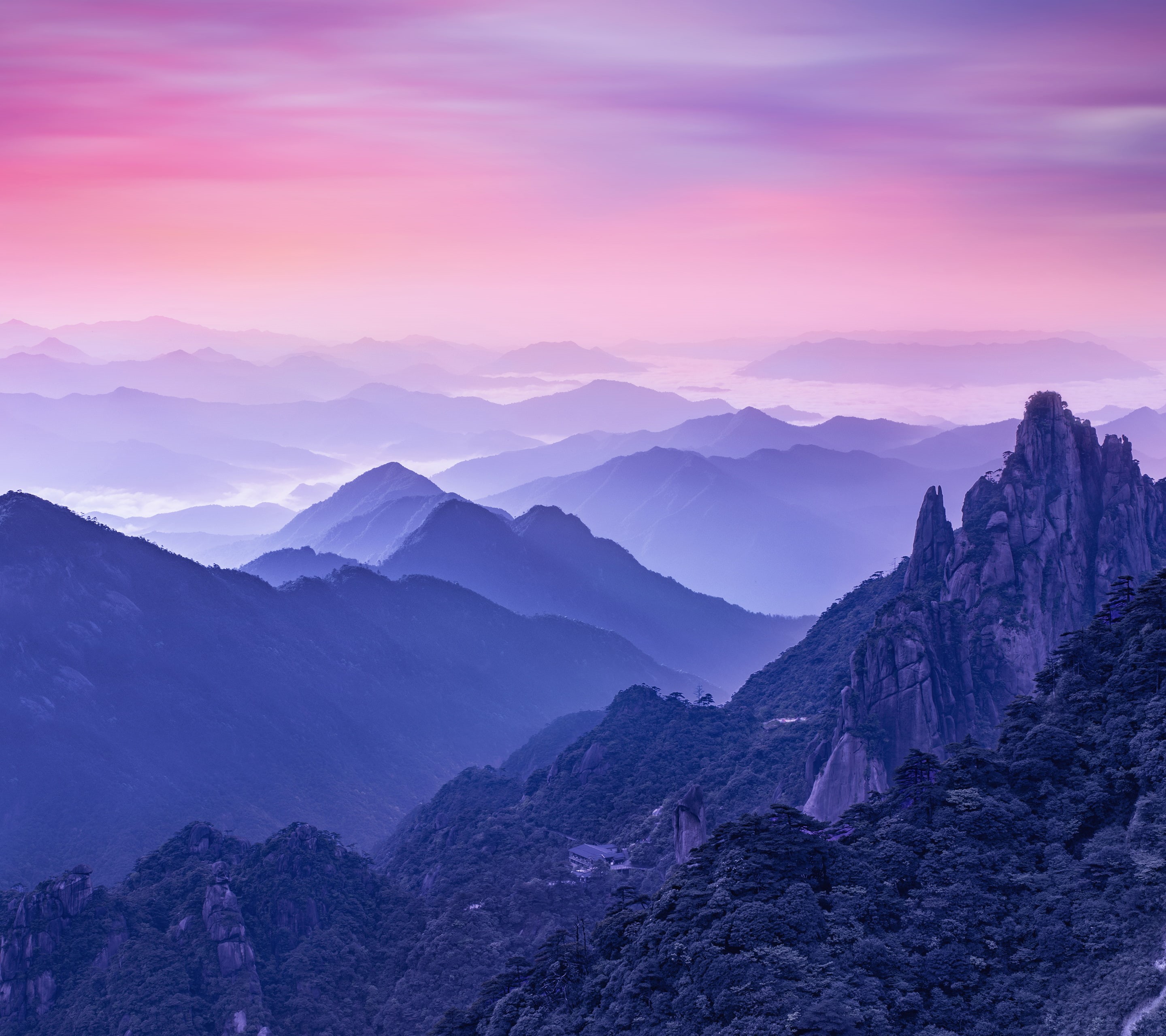 Foggy, 2K, Stock, Huawei Mate 10, Morning, Mountains, HD Wallpaper