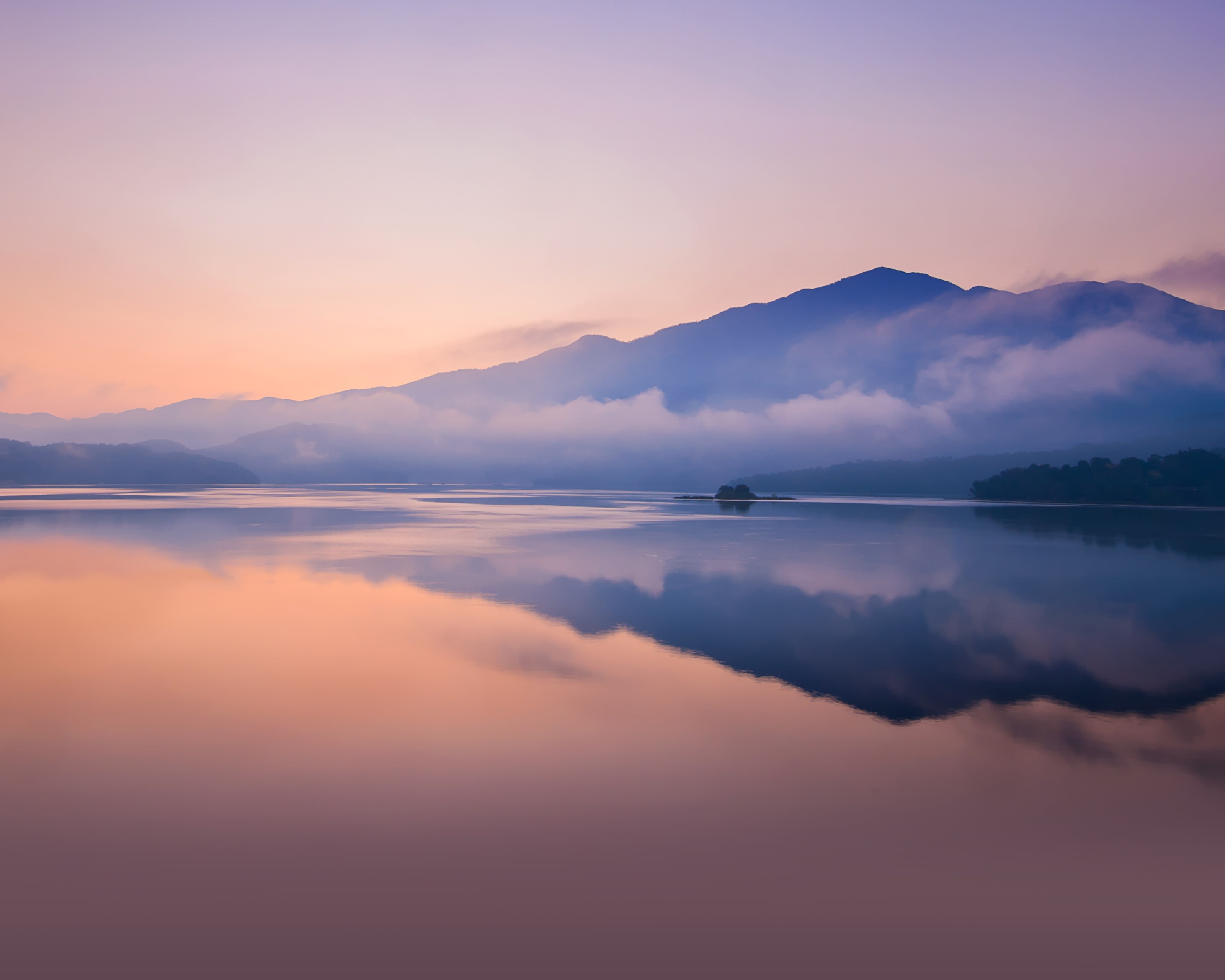2K, Sunset, reflection, Mountains, beauty in nature, Huawei MediaPad M5, tranquil scene, Stock, waterfront, Reflections, Lake, cloud - sky, nature, no people, HD Wallpaper