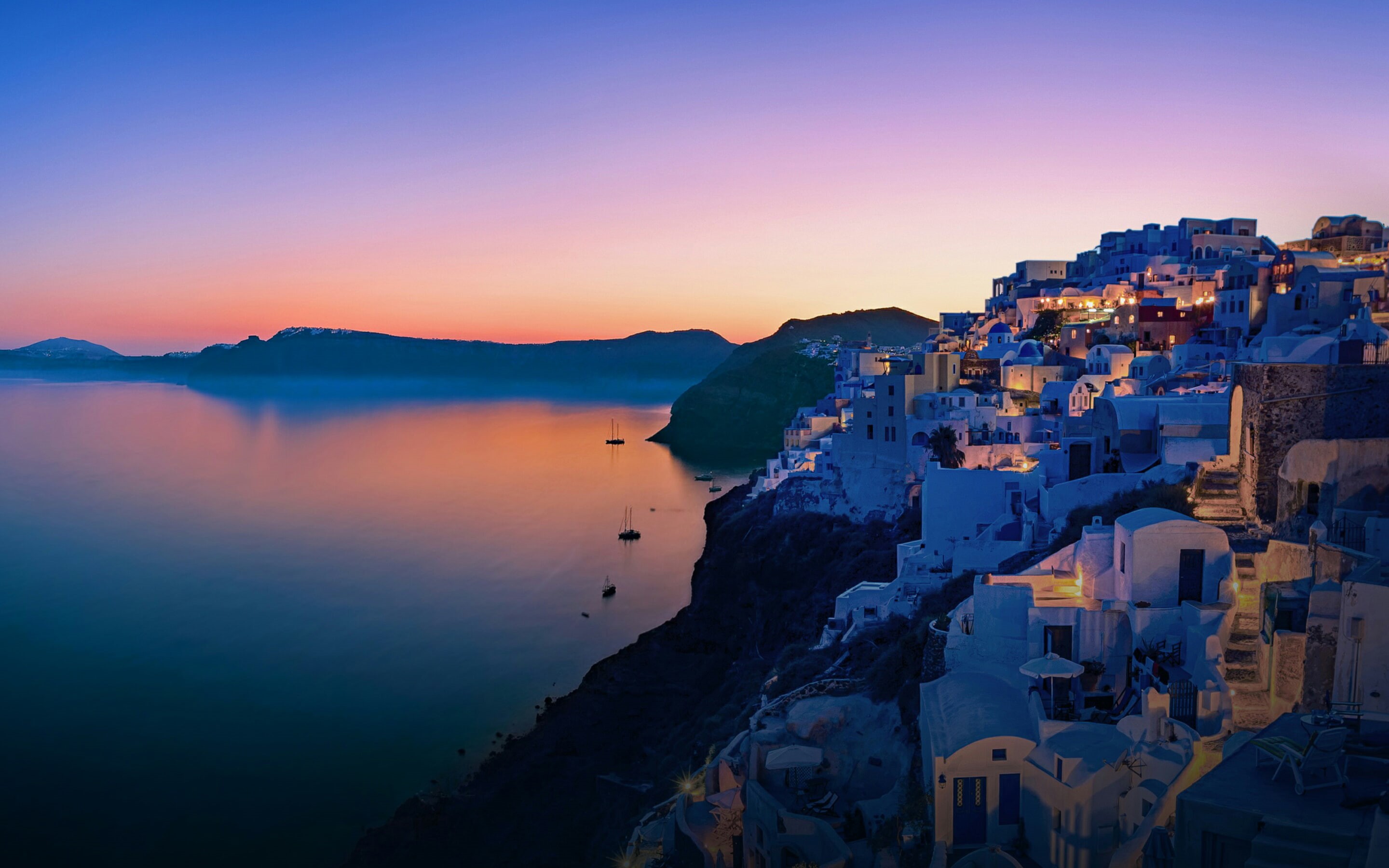 scenics - nature, residential district, clear sky, 2K, beauty in nature, sunset, nature, water, sea, architecture, building, city, cityscape, built structure, HD Wallpaper