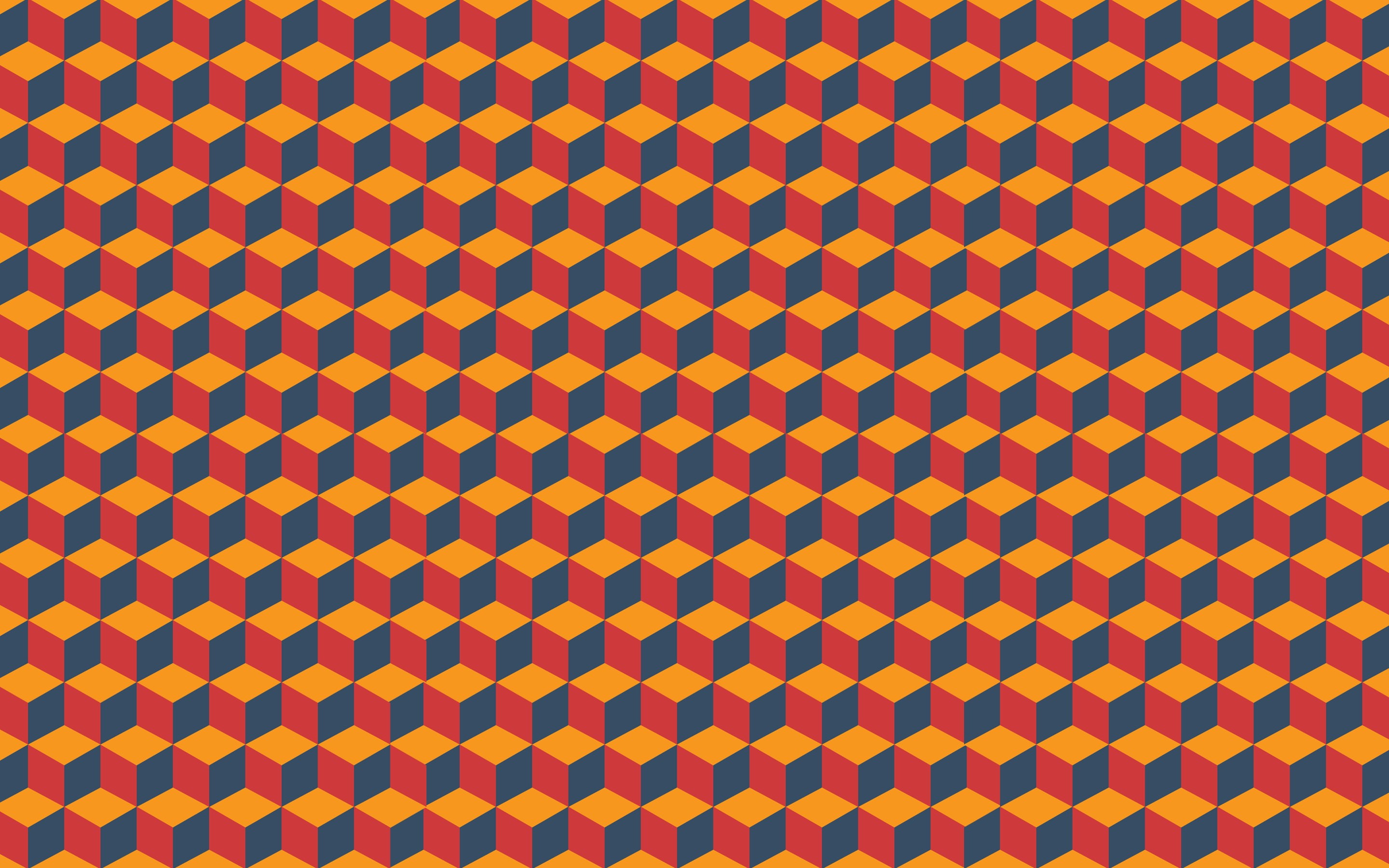 orange color, technology, metal, in a row, full frame, design, optical illusion, wall - building feature, backgrounds, repetition, abstract, geometric shape, HD Wallpaper