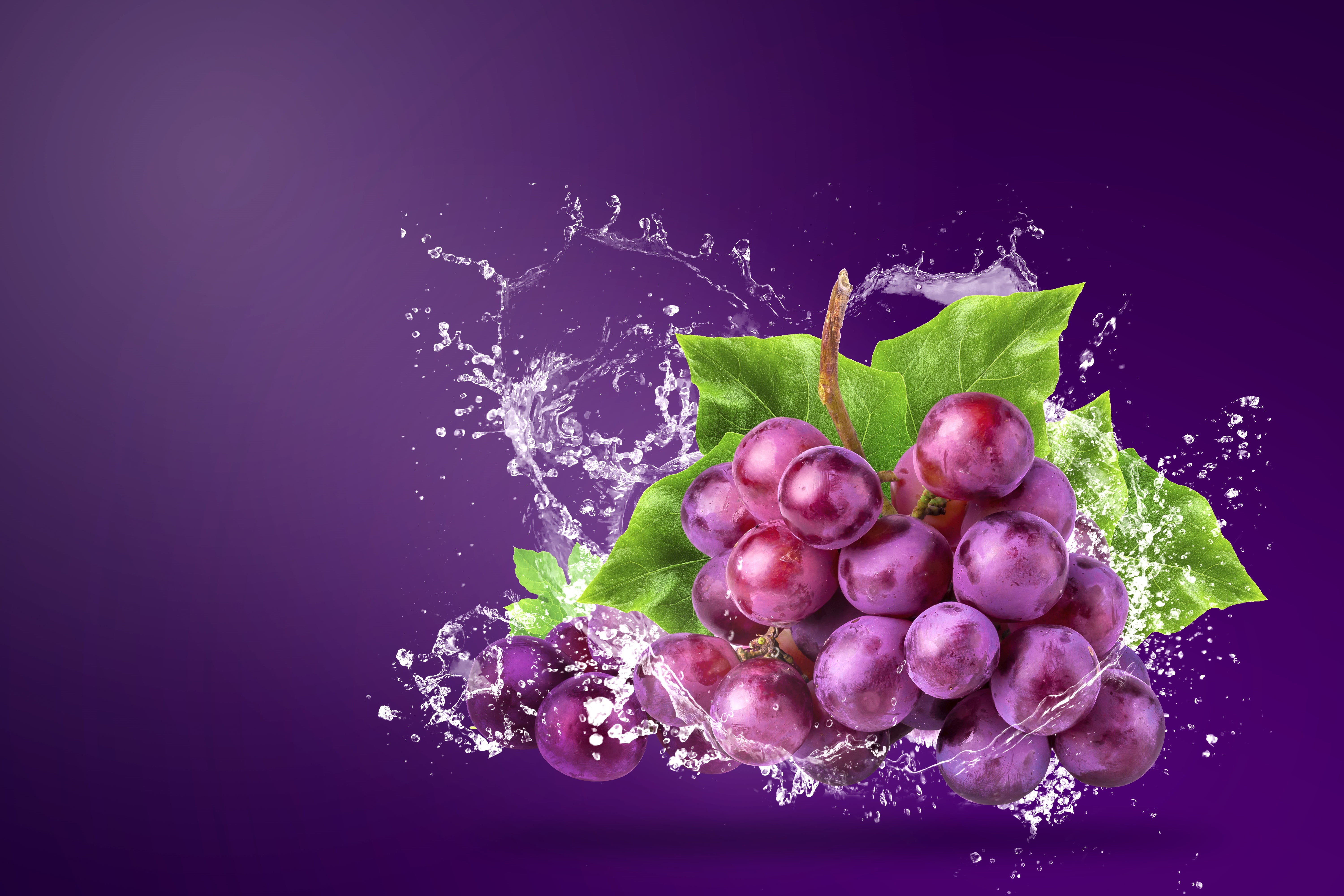 squirt, grapes, water, background, bunch, 5K, HD Wallpaper