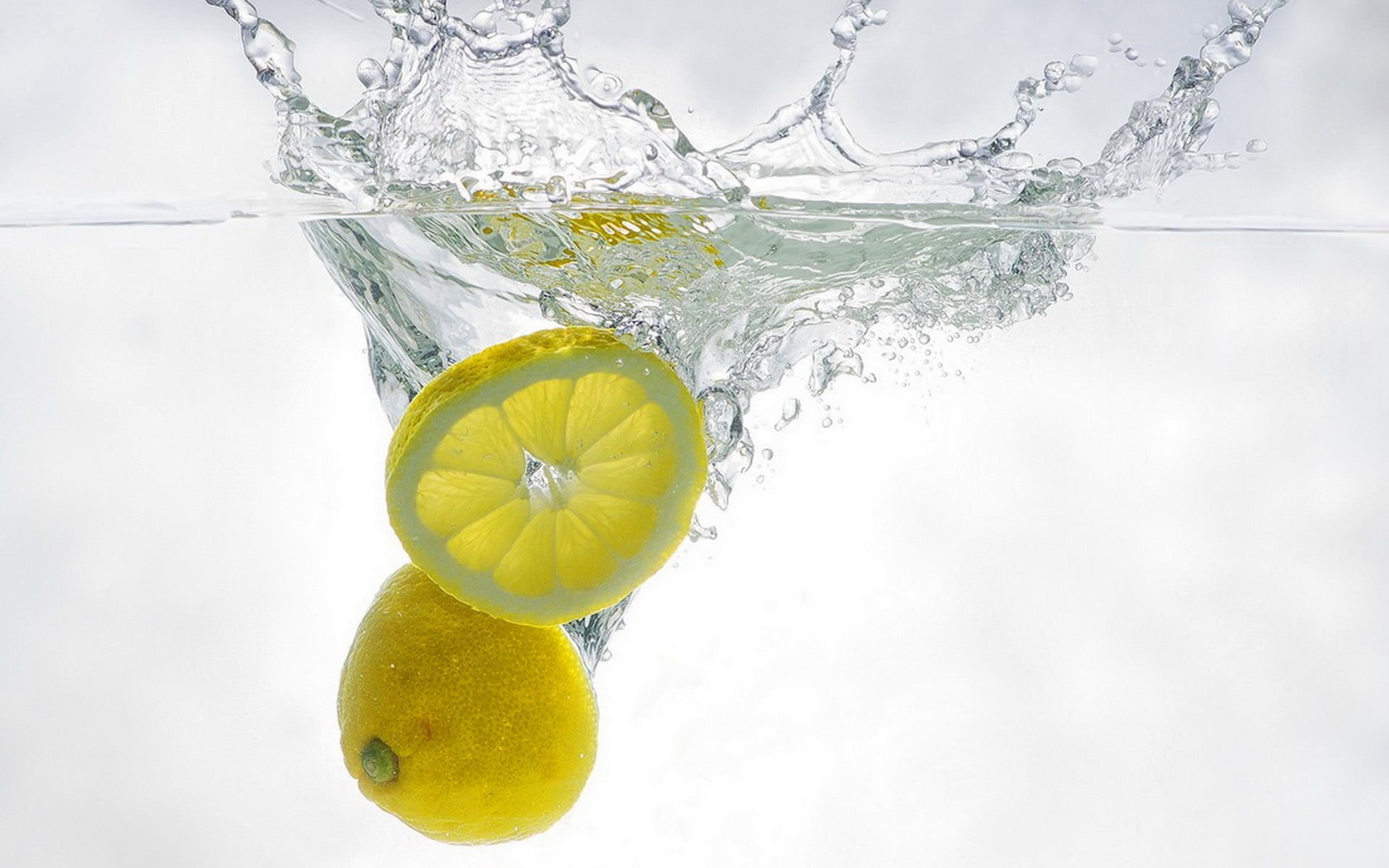 no people, underwater, floating on water, food, close-up, slice, 1080P, lemon, refreshment, water, wellbeing, sliced, purity, studio shot, splashing, freshness, HD Wallpaper