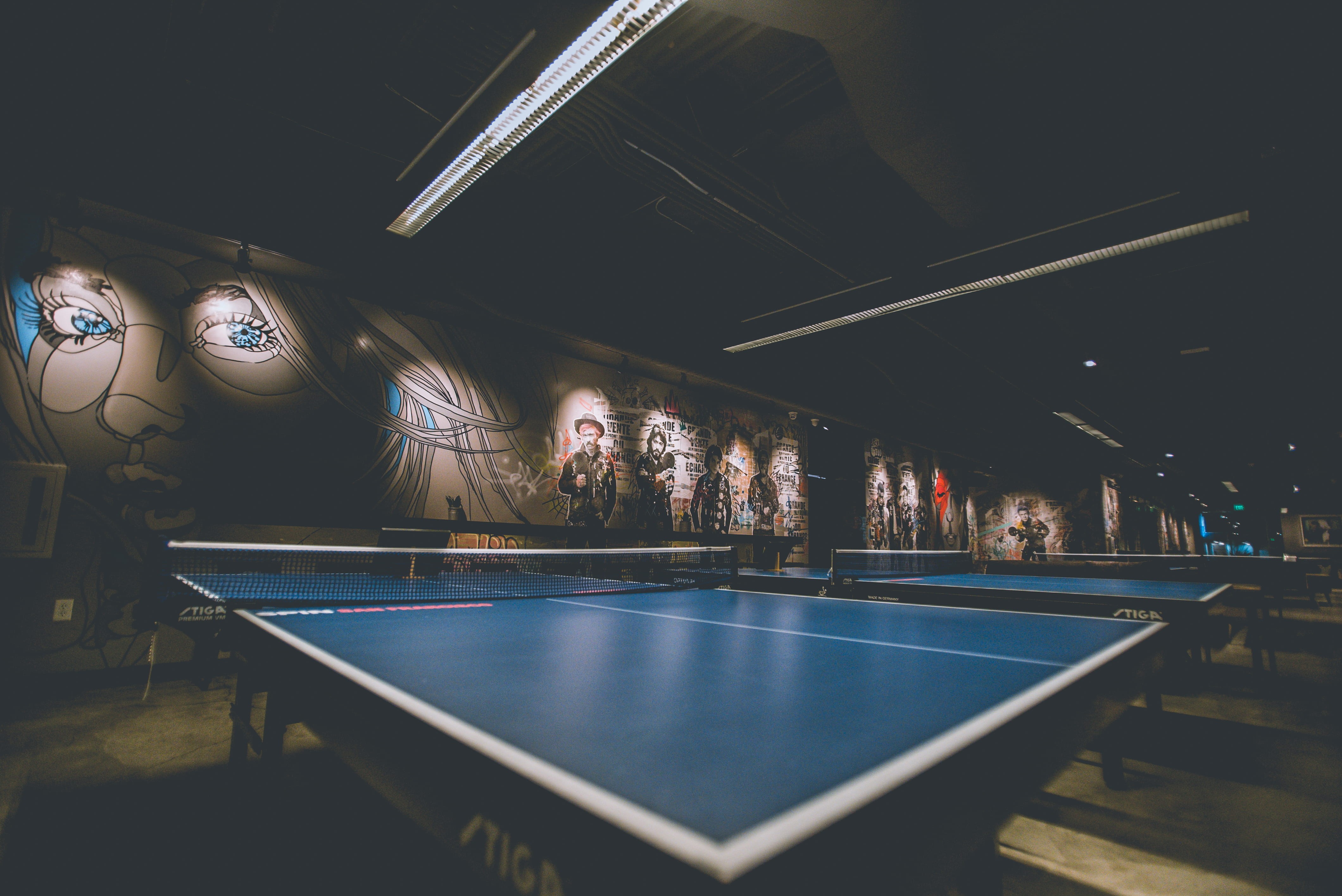 relaxation, incidental people, ball, 4K, net - sports equipment, ping, white, recreational pursuit, table, indoors, focus, women, graffiti, leisure games, HD Wallpaper