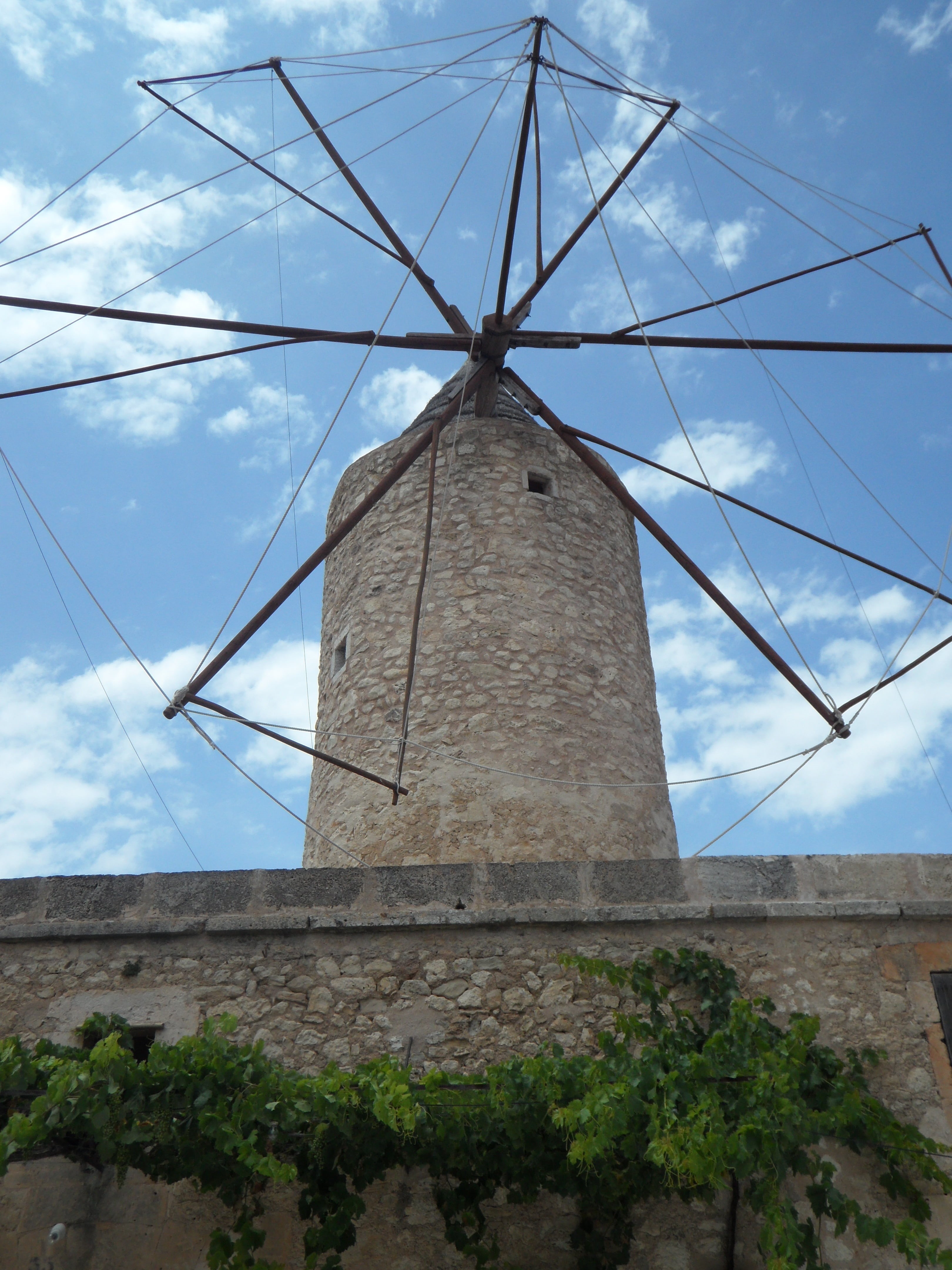 mallorca, environmental conservation, cloud - sky, architecture, fuel and power generation, wind energy, old, power supply, mill, mediterranean, outdoors, Phone HD Wallpaper