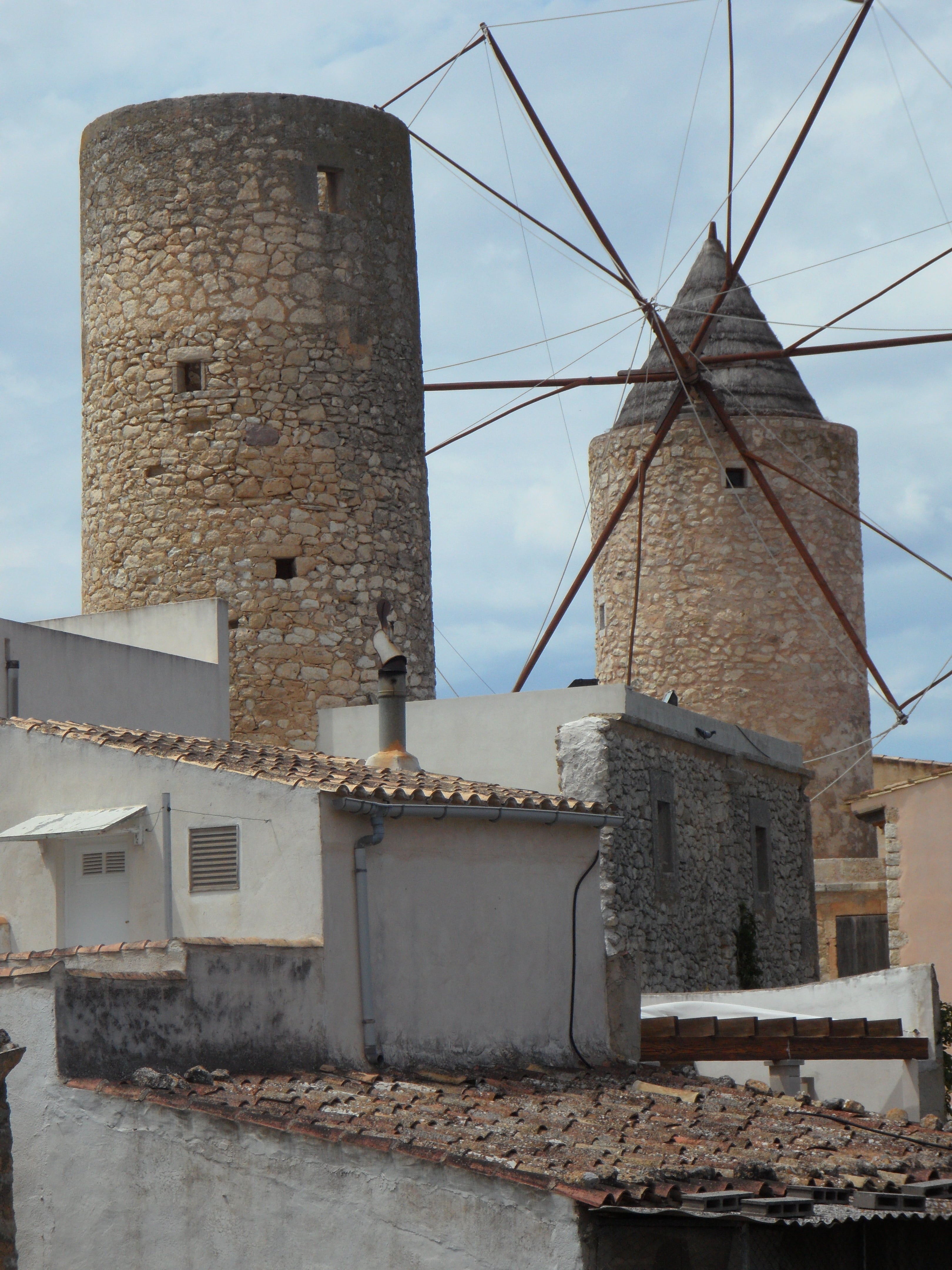 wing, wall, old, mediterranean, old mill, nature, sky, abandoned, wind energy, stony, day, town, 4K, history, architecture, built structure, landmark, Phone HD Wallpaper