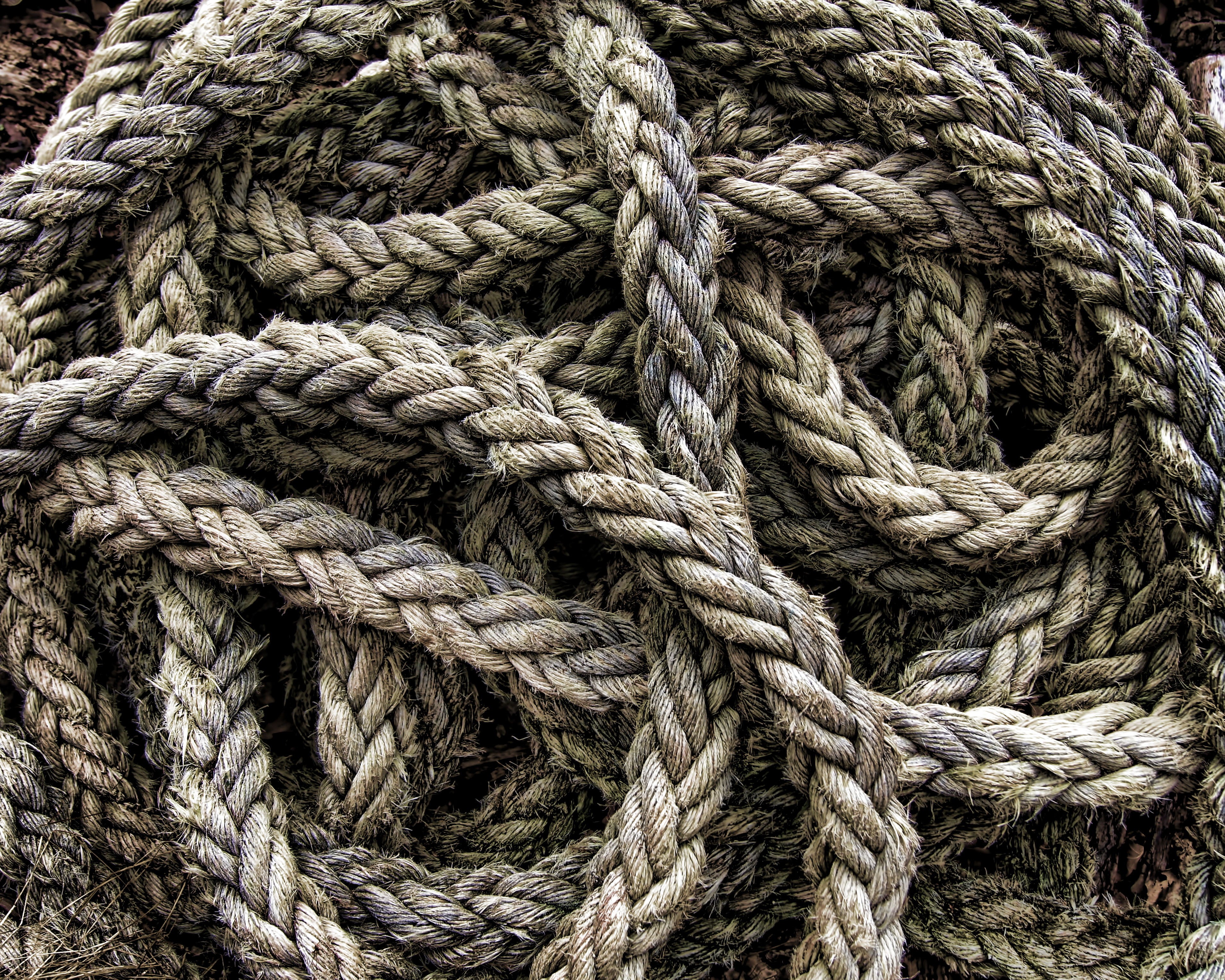 textile, braid, measure, water, tangled, knot, textured, pile, no people, close-up, tied knot, restraint, wood - material, tied up, connection, old, intricacy, HD Wallpaper