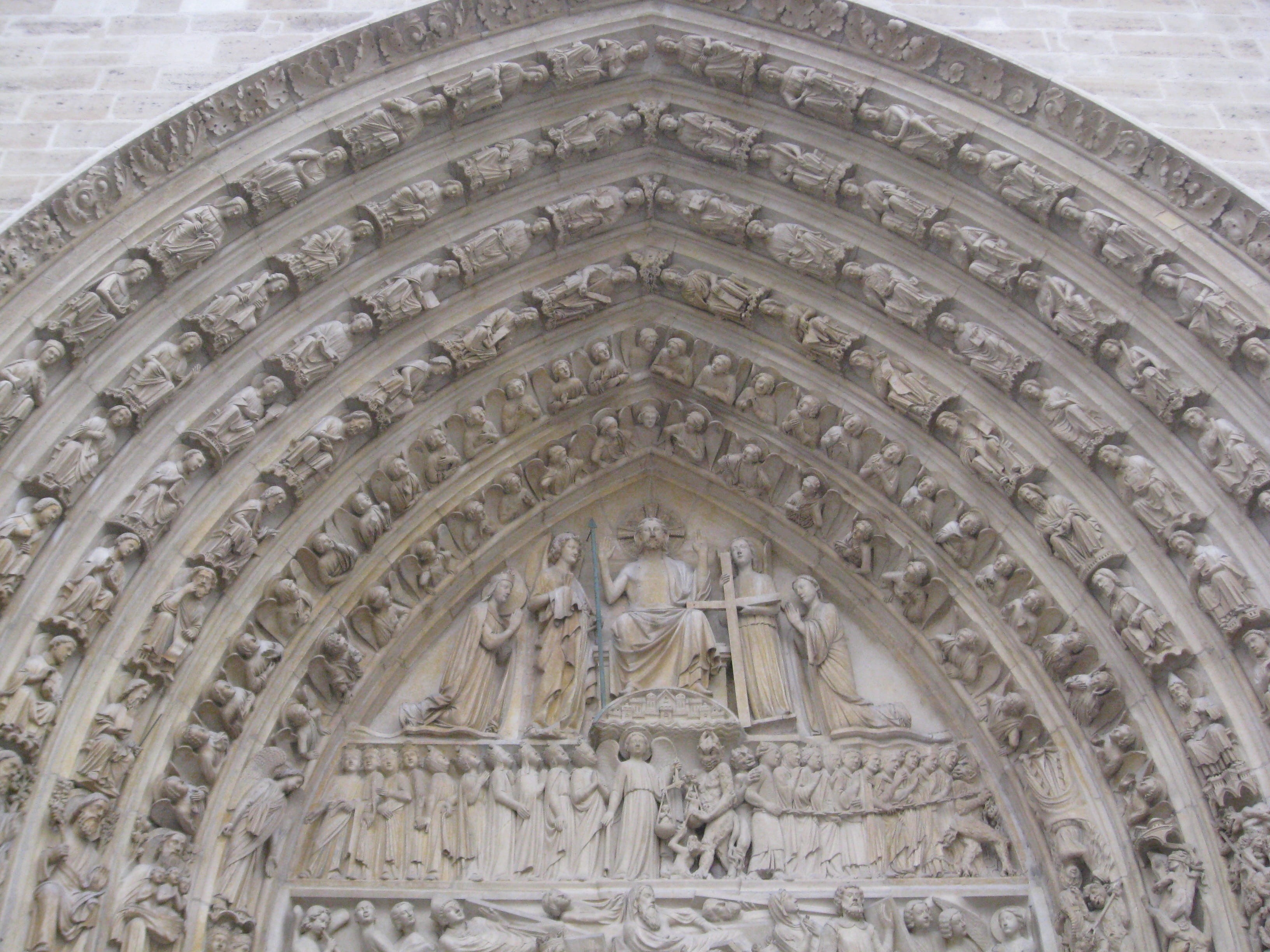 no people, Notre Dame, low angle view, religion, carving - craft product, france, europe, built structure, place of worship, art and craft, religious, carving, HD Wallpaper