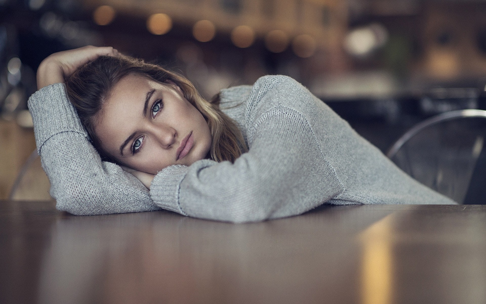 hair, emotion, young adult, head in hands, portrait, depression - sadness, females, sadness, women, relaxation, teenager, beautiful woman, lying down, 1080P, HD Wallpaper
