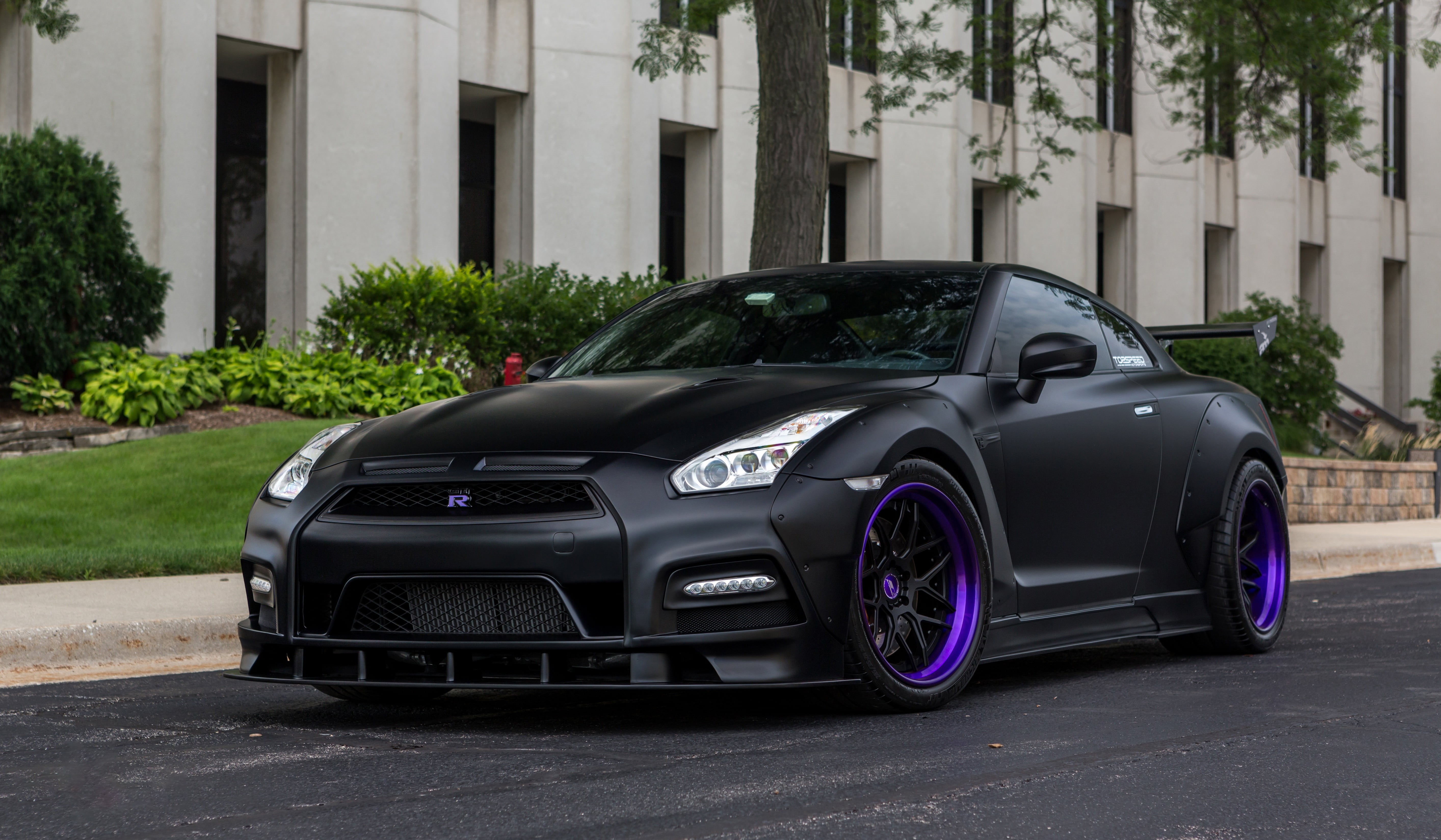 Matte, Black, Nissan, 5K, GTR, HD Wallpaper