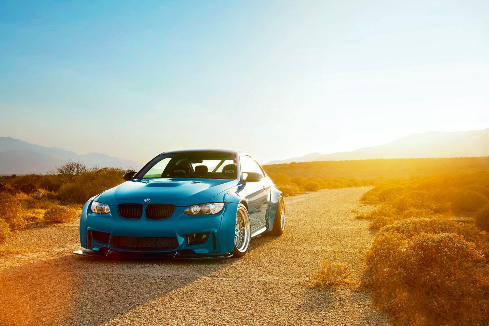 sky, luxury, retro Styled, transportation, clear sky, travel, no People, 1080P, driving, mountain, e92, day, sunny, non-Urban Scene, sunlight, blue, looking At View, HD Wallpaper