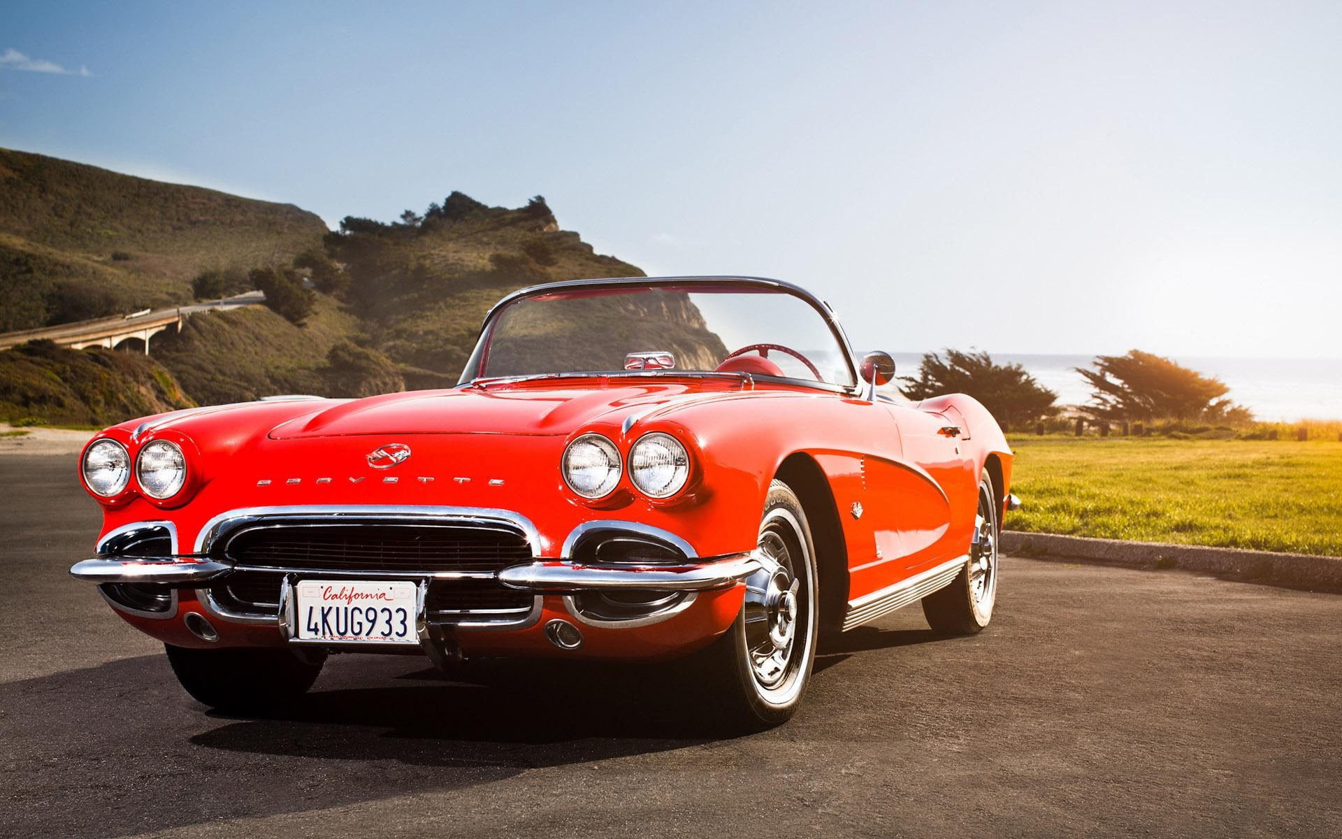 coupe, cars, chevrolet corvette, 1920x1200, convertible, corvette, red, 1080P, chevrolet, HD Wallpaper