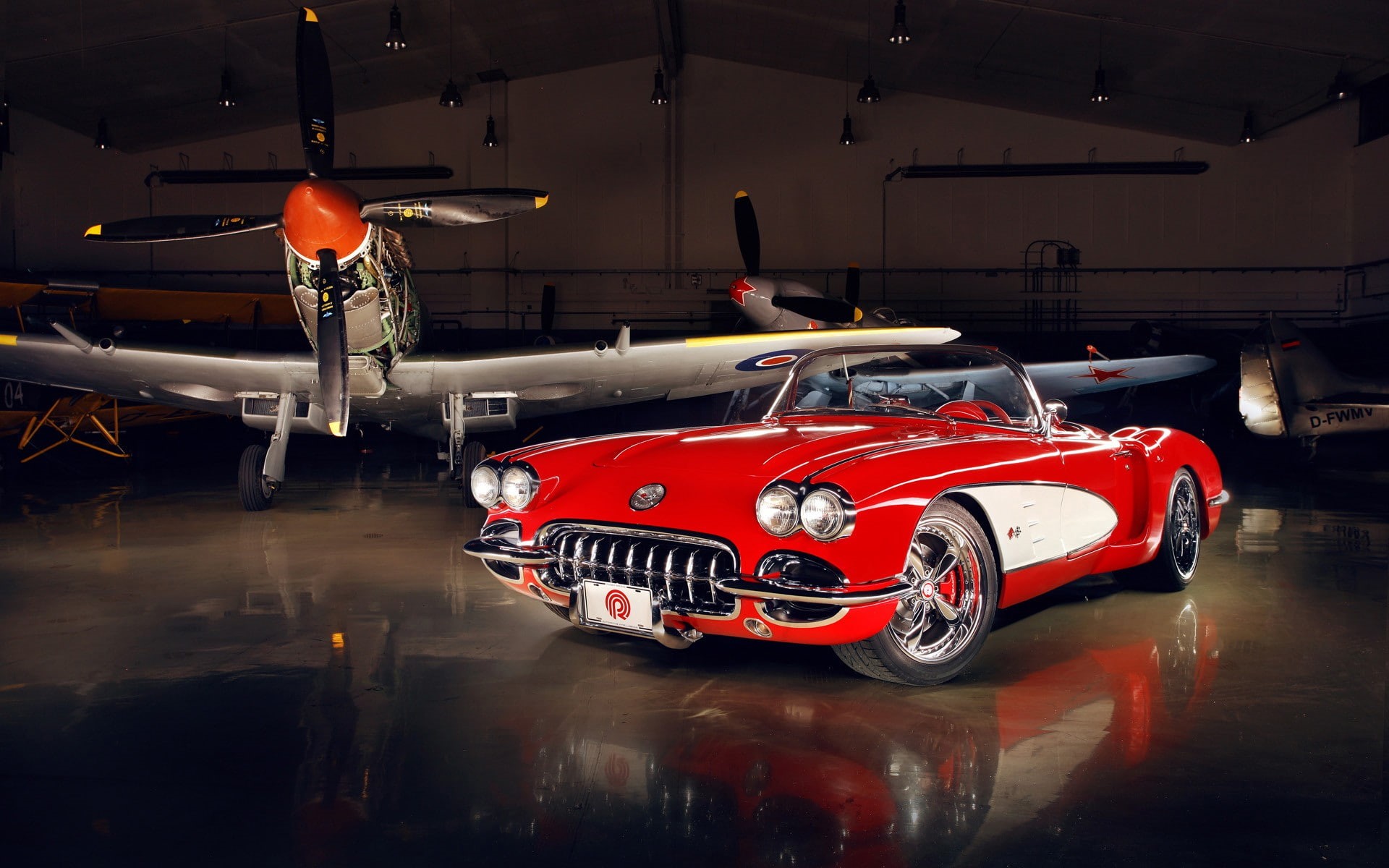 1080P, vintage, Corvette, Chevrolet, HD Wallpaper