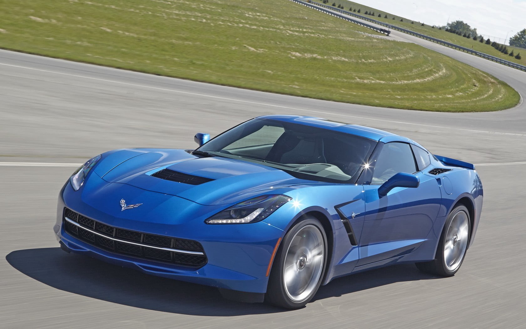 stingray, motion, racecar, performance Car, land Vehicle, concept Car, sports track, modern, side View, blue, transportation, driving, motor Vehicle, aerodynamic, HD Wallpaper
