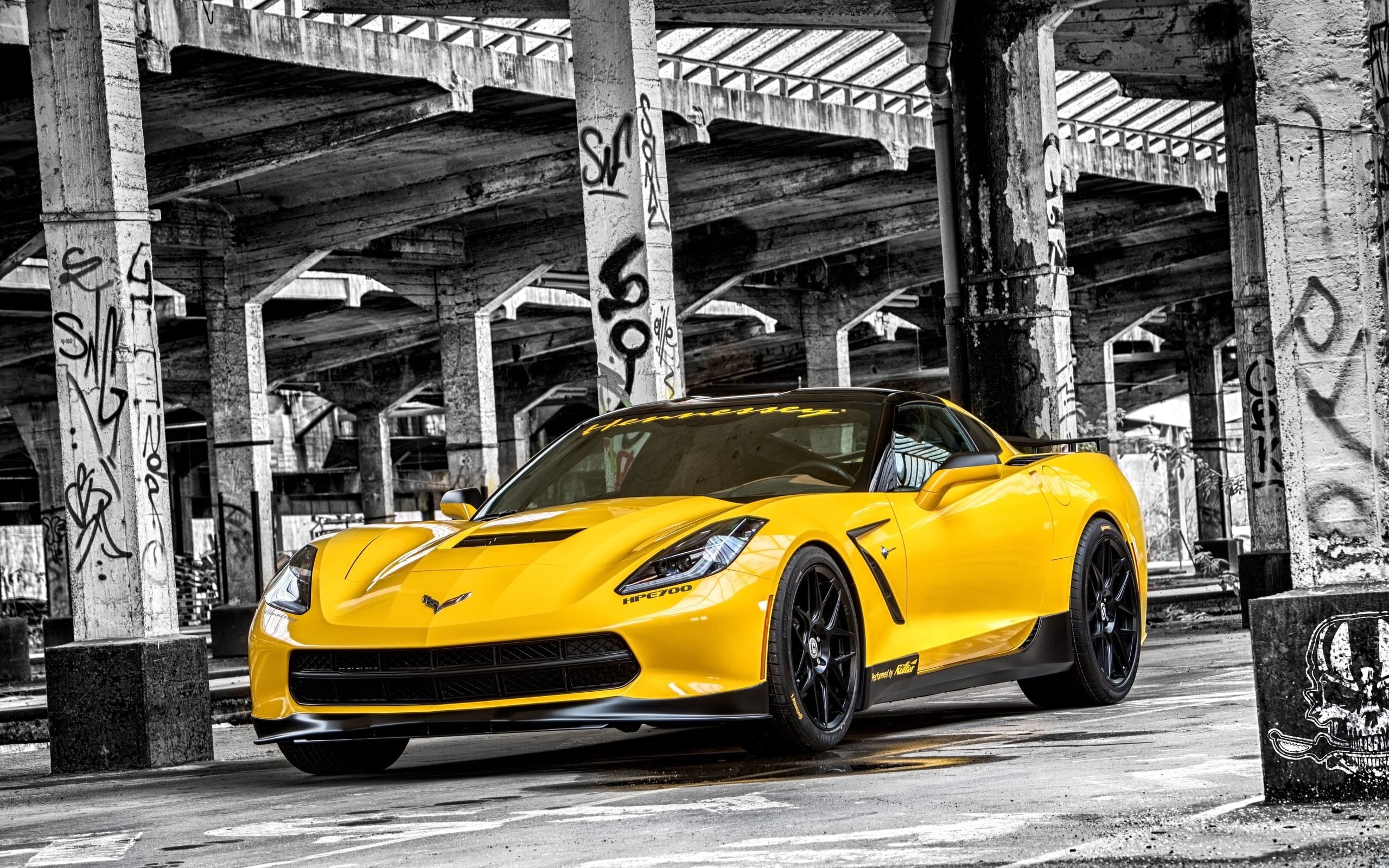 Corvette, Yellow, Stingray, C7, 2015, Chevrolet, 2K, hpe, c, Supercar, HD Wallpaper