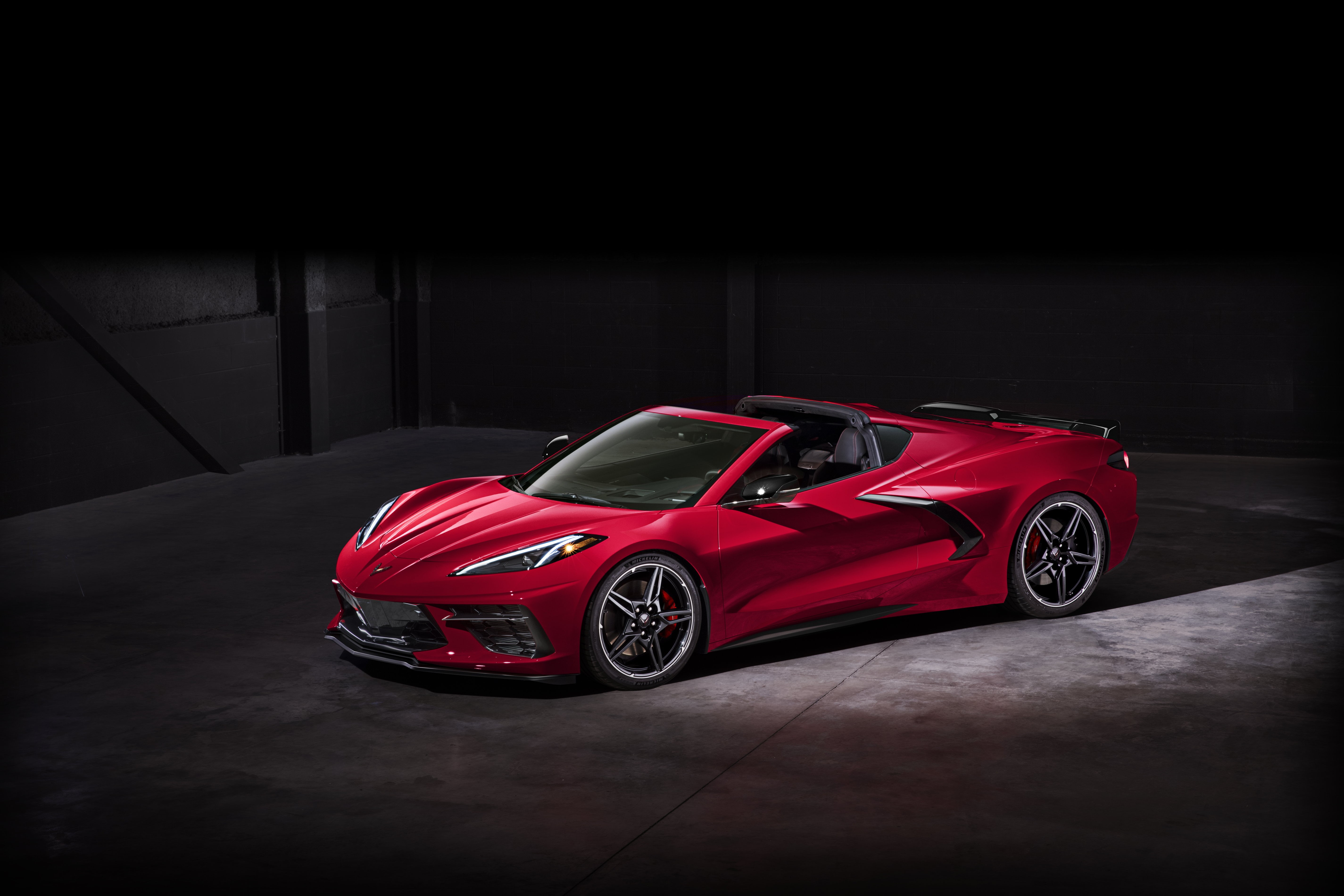 5K, Chevrolet Corvette (C8), Chevrolet Corvette, Vehicle, Car, Red Car, Sport Car, Chevrolet, Supercar, HD Wallpaper