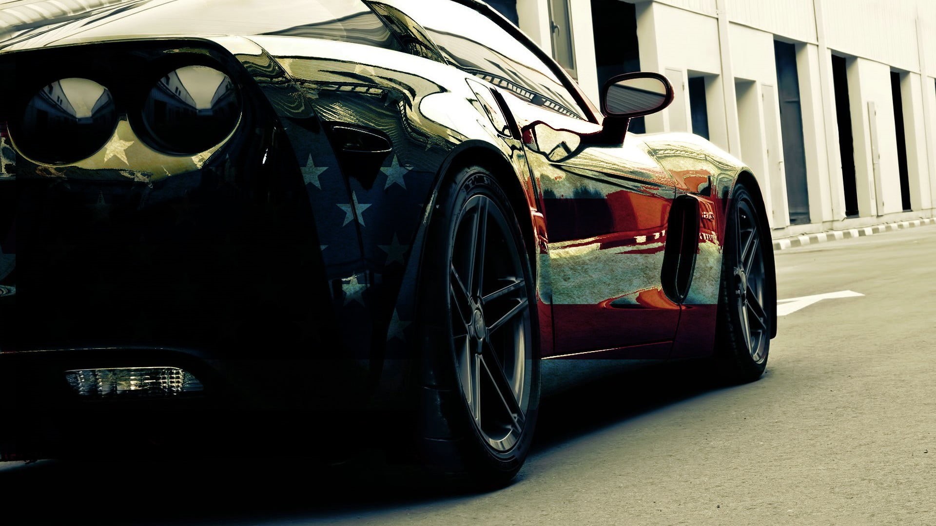 sport, city, outdoors, vintage car, luxury, stationary, coupe, day, tire, no people, Chevrolet Corvette, USA, motor vehicle, garage, wealth, 1080P, land vehicle, HD Wallpaper
