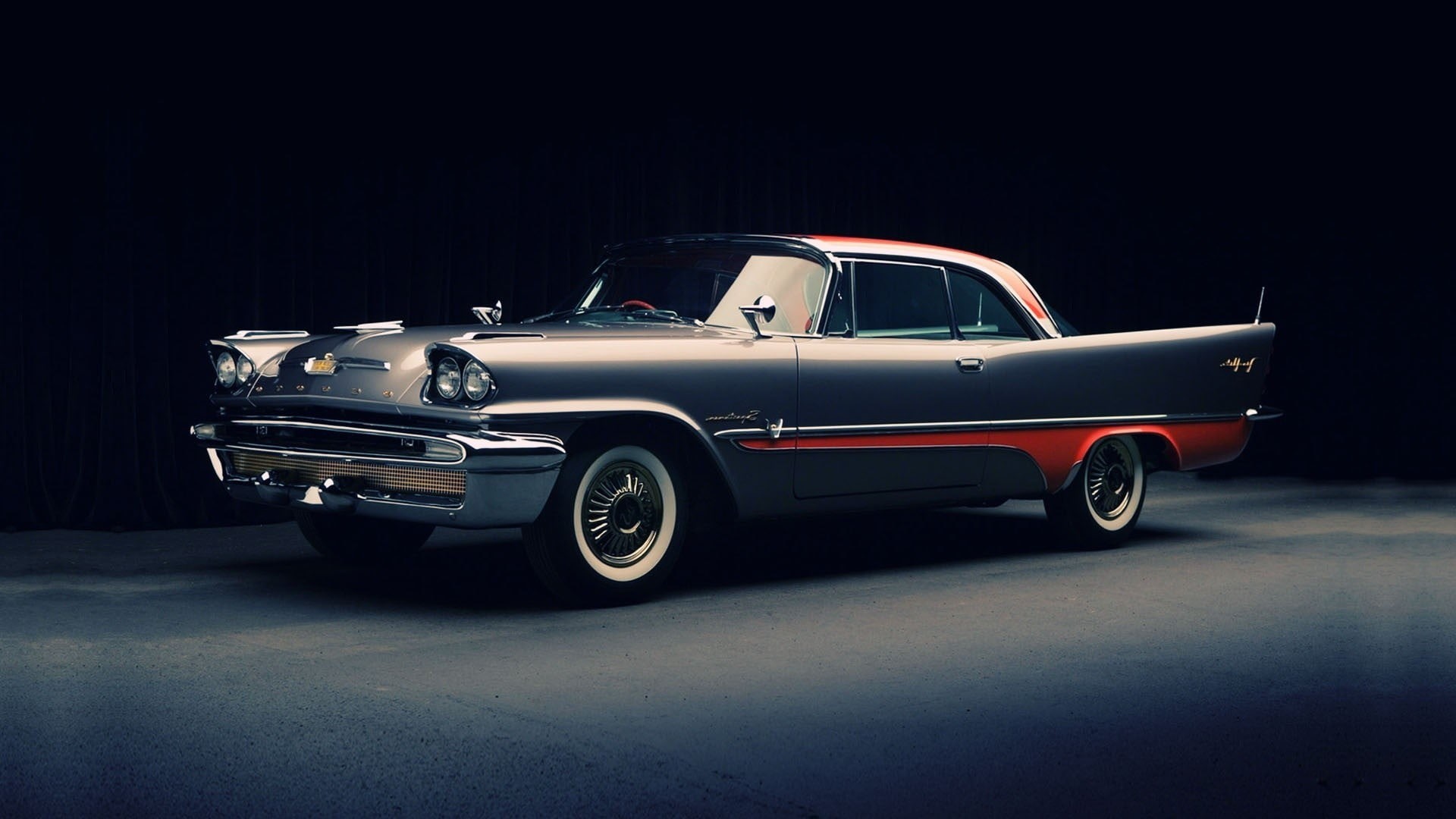 Oldtimer, vintage car, vehicle, car, coupe, city, side view, collectors car, retro styled, black background, 1080P, no people, convertible, studio shot, HD Wallpaper