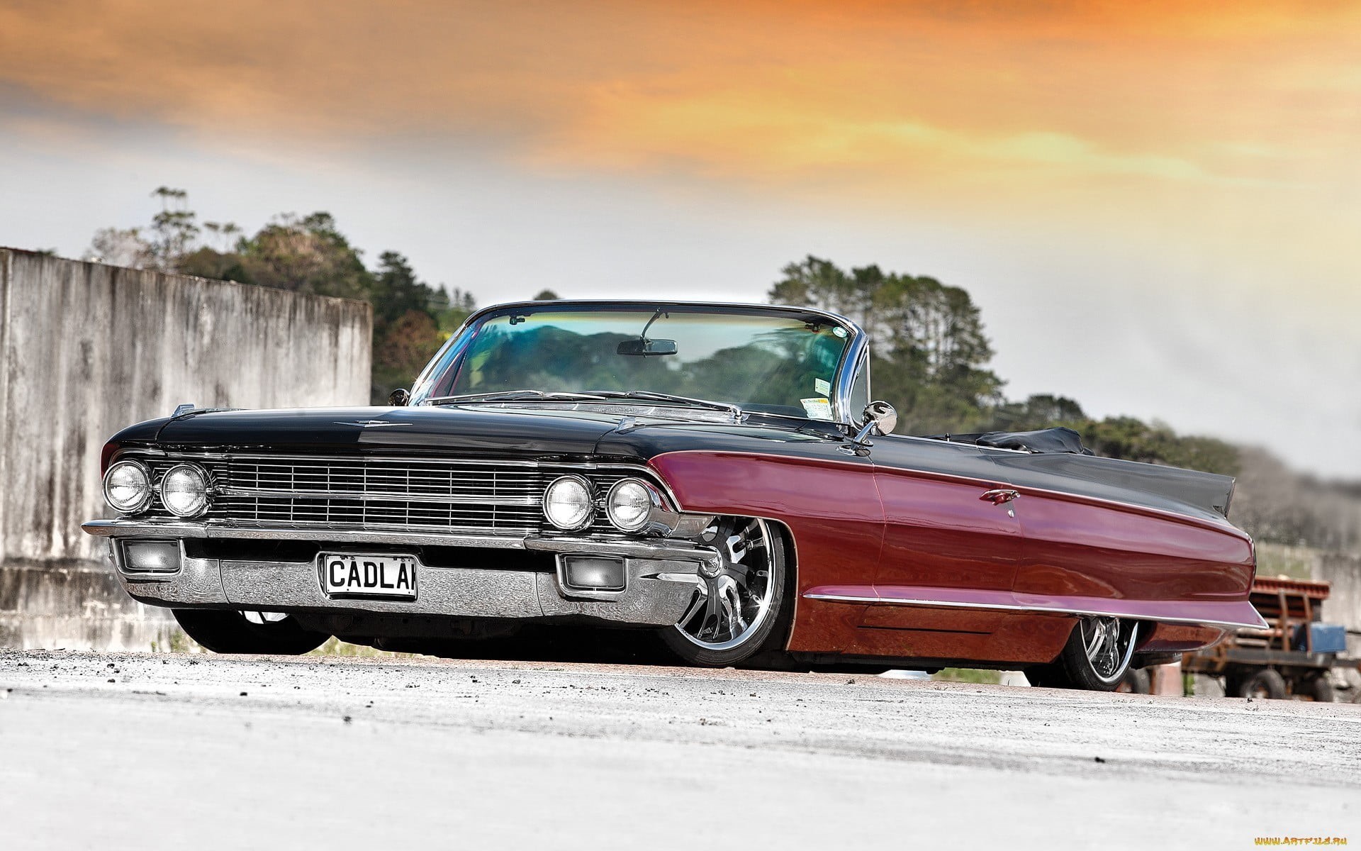 motor vehicle, 1080P, lowrider, transportation, day, mode of transportation, nostalgia, road, old, red cars, convertible, stationary, vintage car, nature, HD Wallpaper