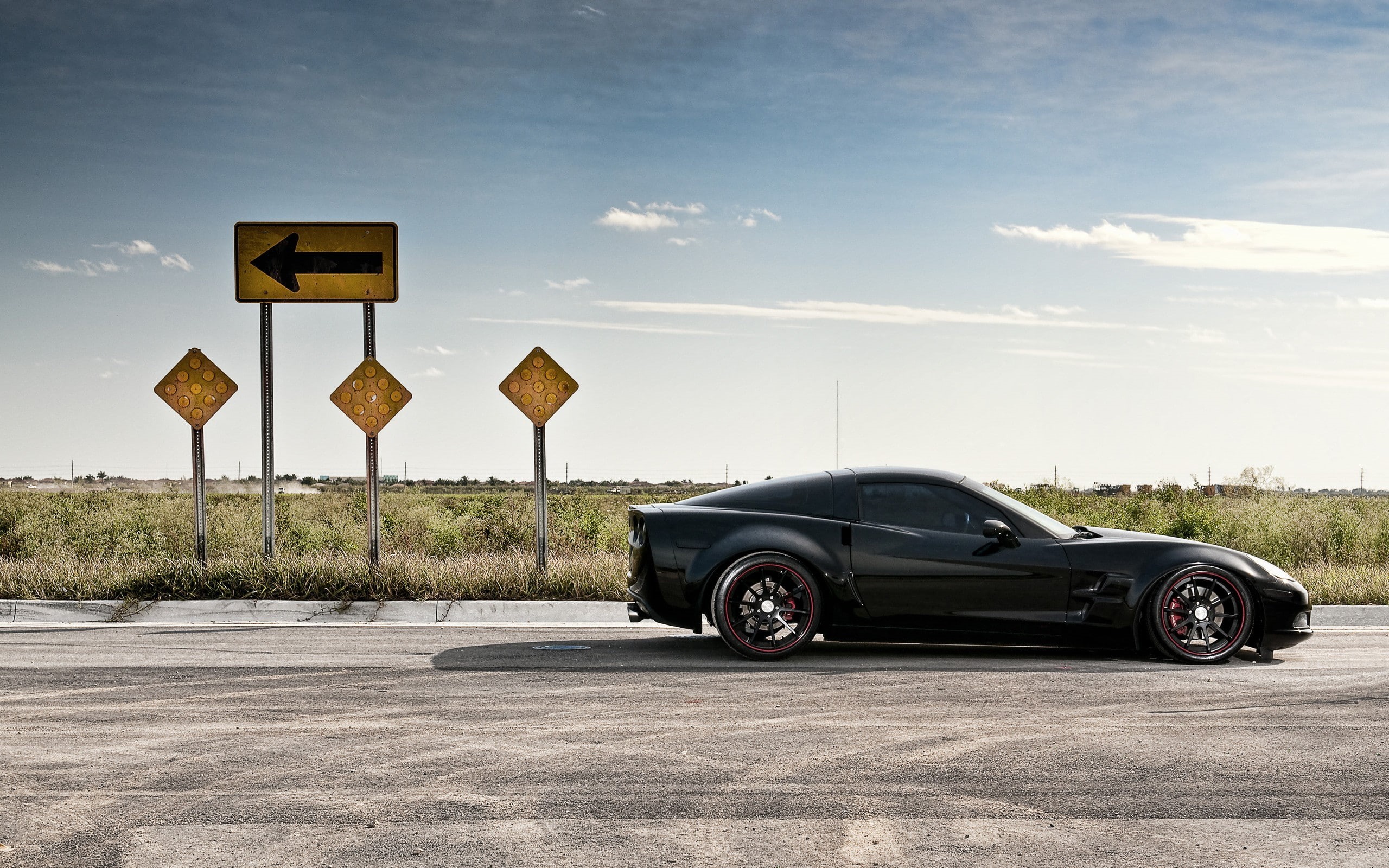 chevrolet, corvette, black, cars, c, 2K, hd, coupe, c6, HD Wallpaper