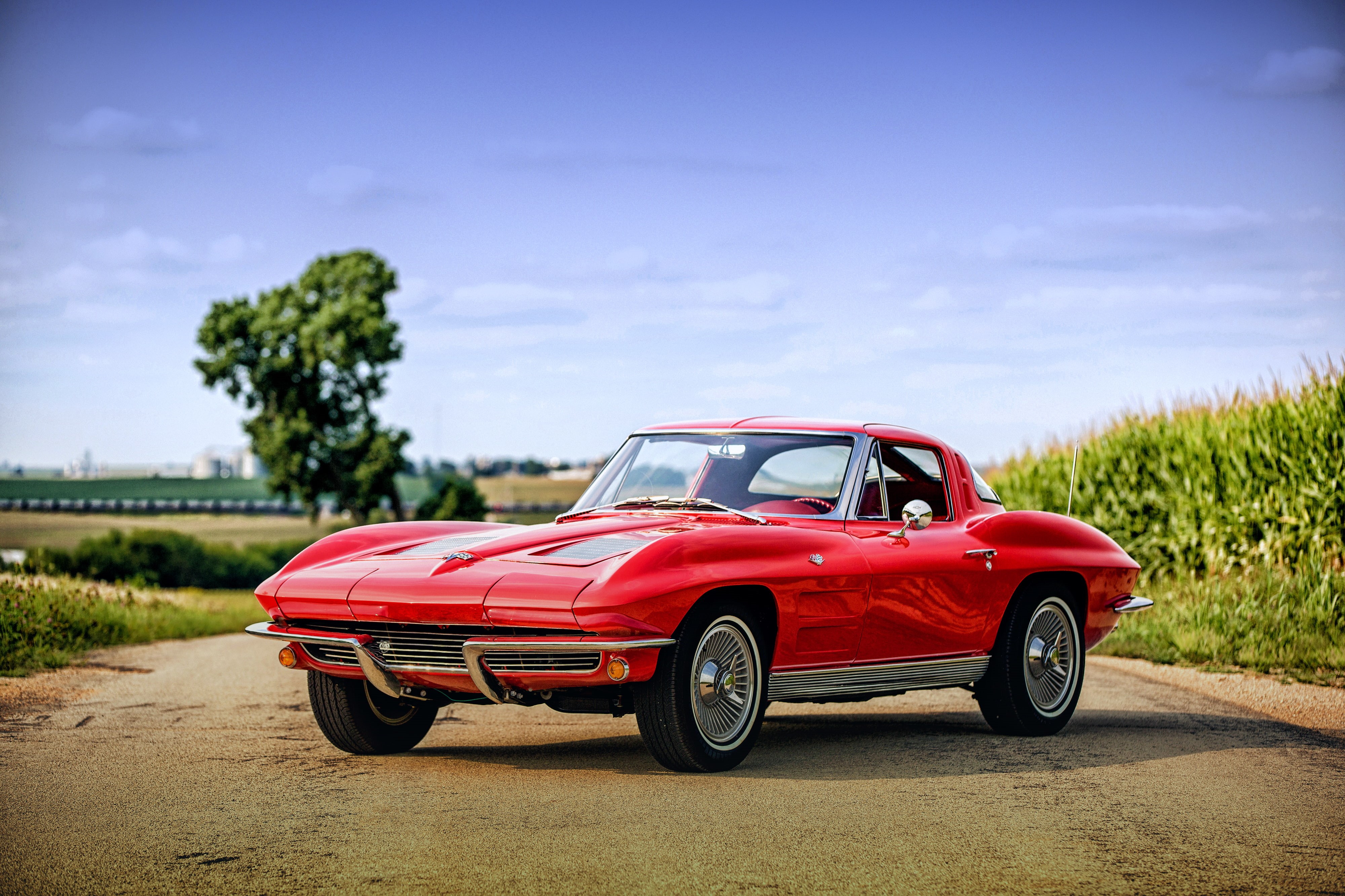 4K, 1963, Corvette, Sting Ray C2, Chevrolet, HD Wallpaper