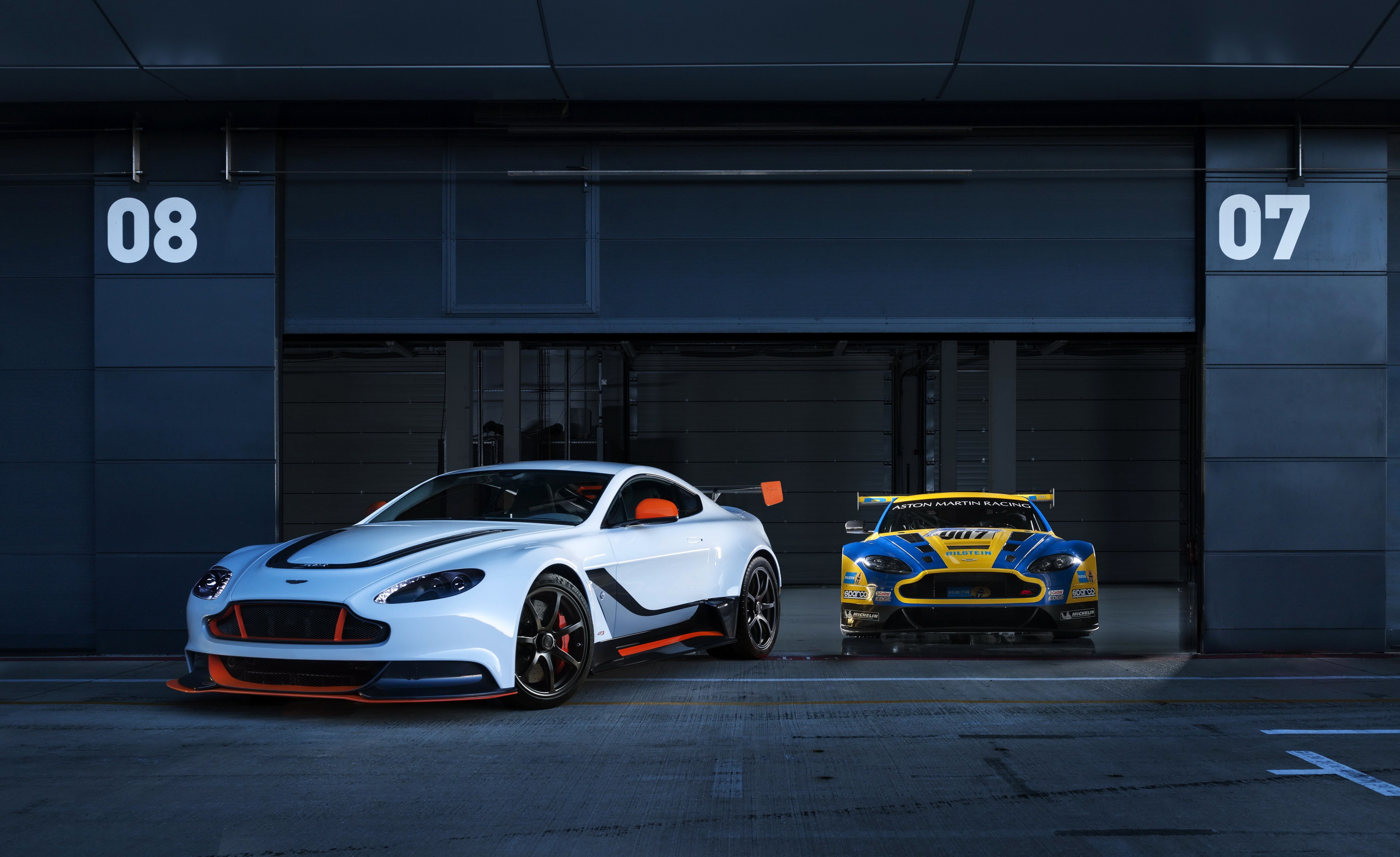 blue, coupe, car, yellow, cast, city, communication, western script, number, no people, street, transportation, building exterior, garage, land vehicle, HD Wallpaper