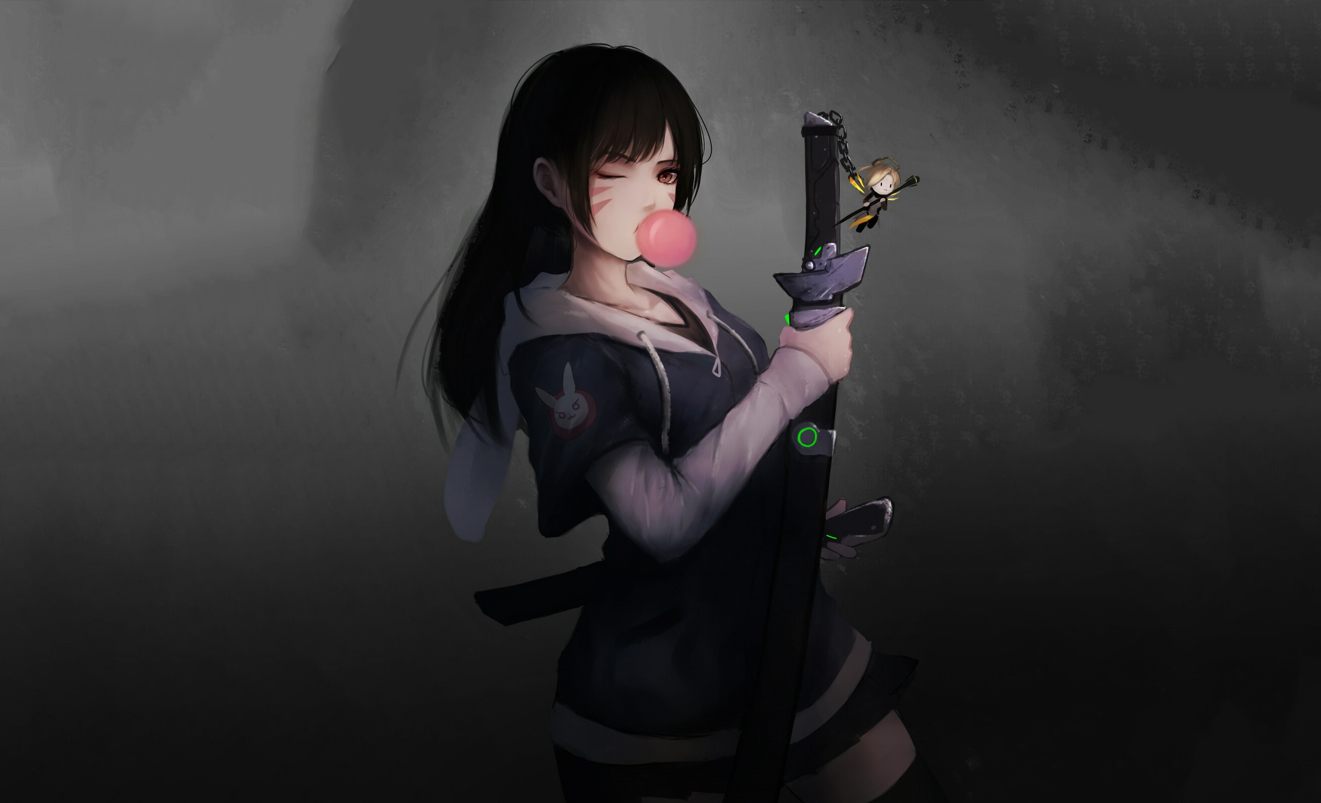 DVa, 2K, Artwork, Overwatch, HD Wallpaper