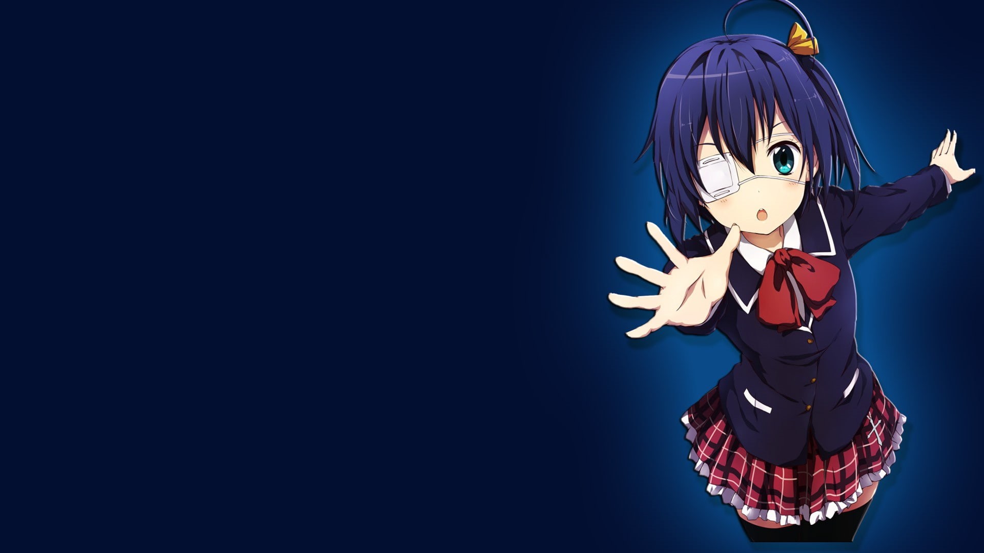 anime, Chuunibyou demo Koi ga Shitai!, Takanashi Rikka, eye patch, anime girls, 1080P, HD Wallpaper