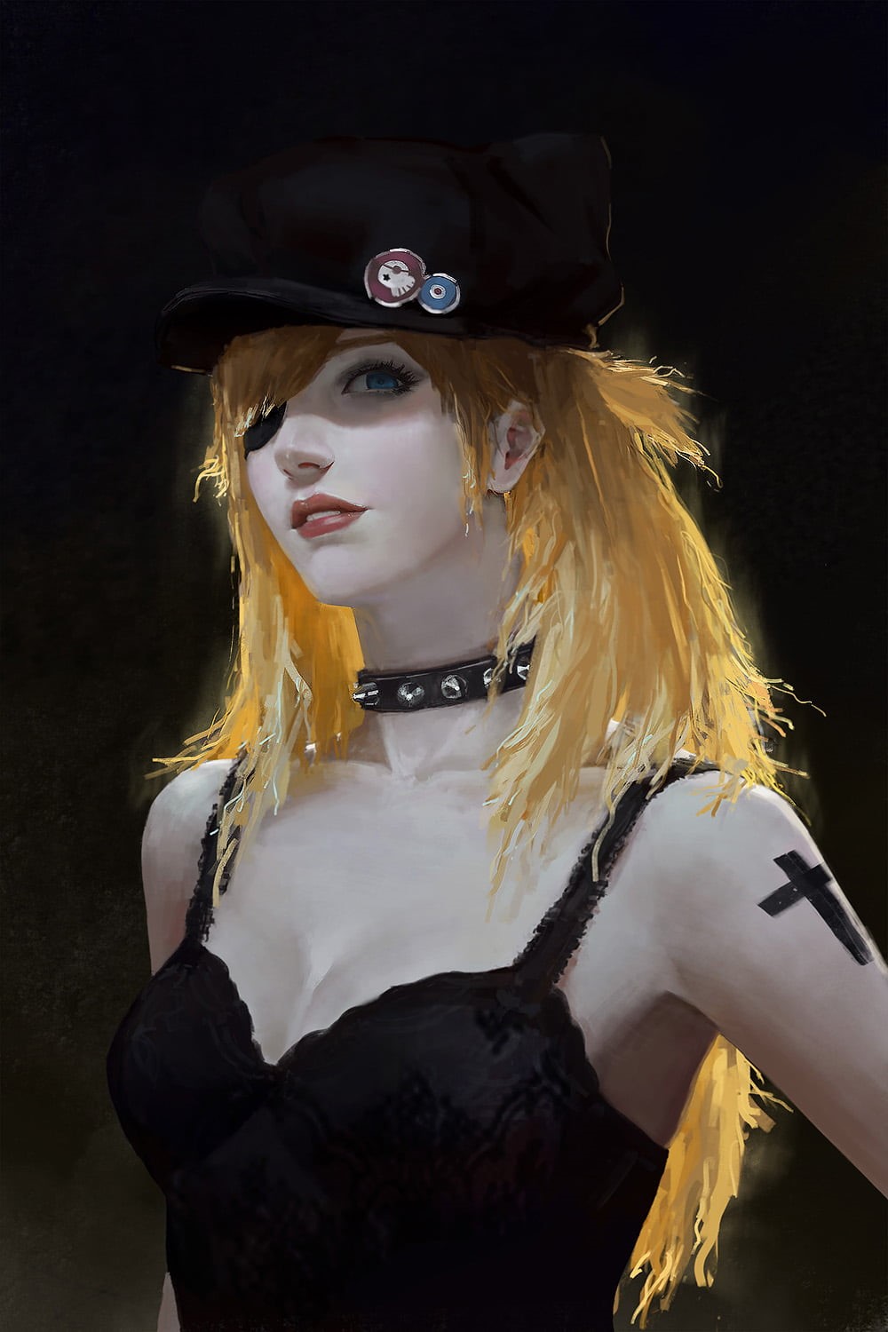 Asuka Langley Soryu, one person, eye patch, fashion, looking at camera, beautiful woman, costume, blond hair, studio shot, hairstyle, adult, anime girls, Phone HD Wallpaper