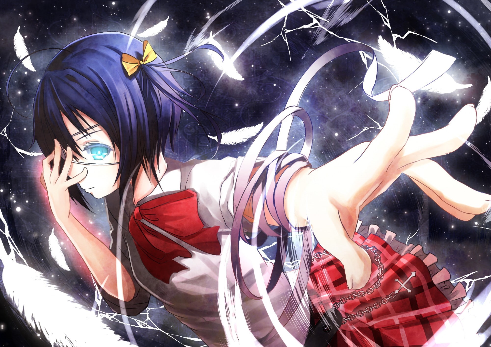 anime girls, anime, Chuunibyou demo Koi ga Shitai!, eye patch, 1080P, Takanashi Rikka, HD Wallpaper