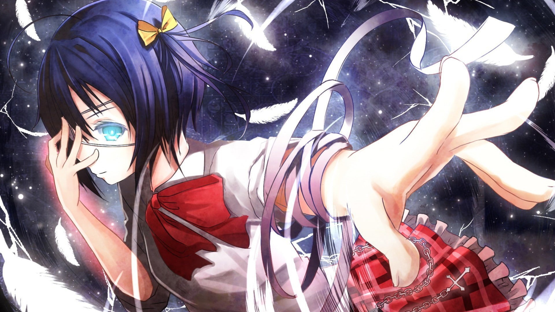 no people, choice, Takanashi Rikka, shoe, day, sale, creativity, animal representation, backgrounds, for sale, anime, eye patch, 1080P, Chuunibyou demo Koi ga Shitai!, HD Wallpaper