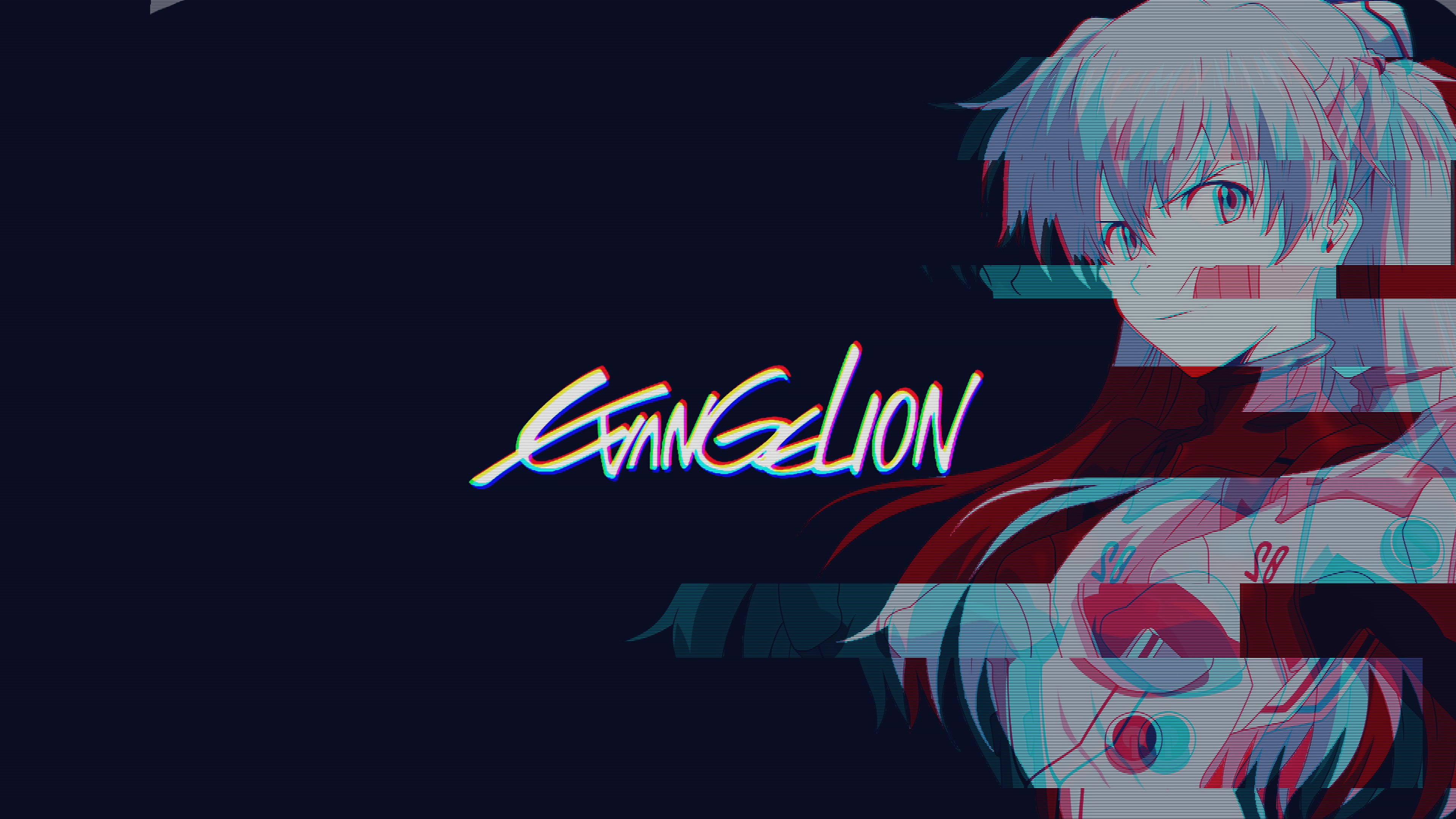 4K, simple background, Asuka Langley Soryu, Neon Genesis Evangelion, glitch art, HD Wallpaper