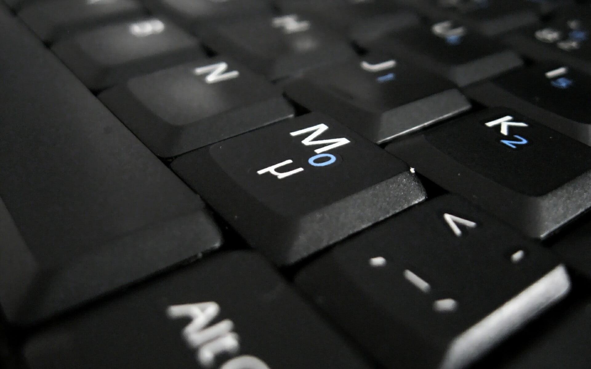 keypad, torrent, black Color, laptop, white, macro, western script, text, black, concepts, technology, wireless technology, 1080P, blue, selective focus, HD Wallpaper
