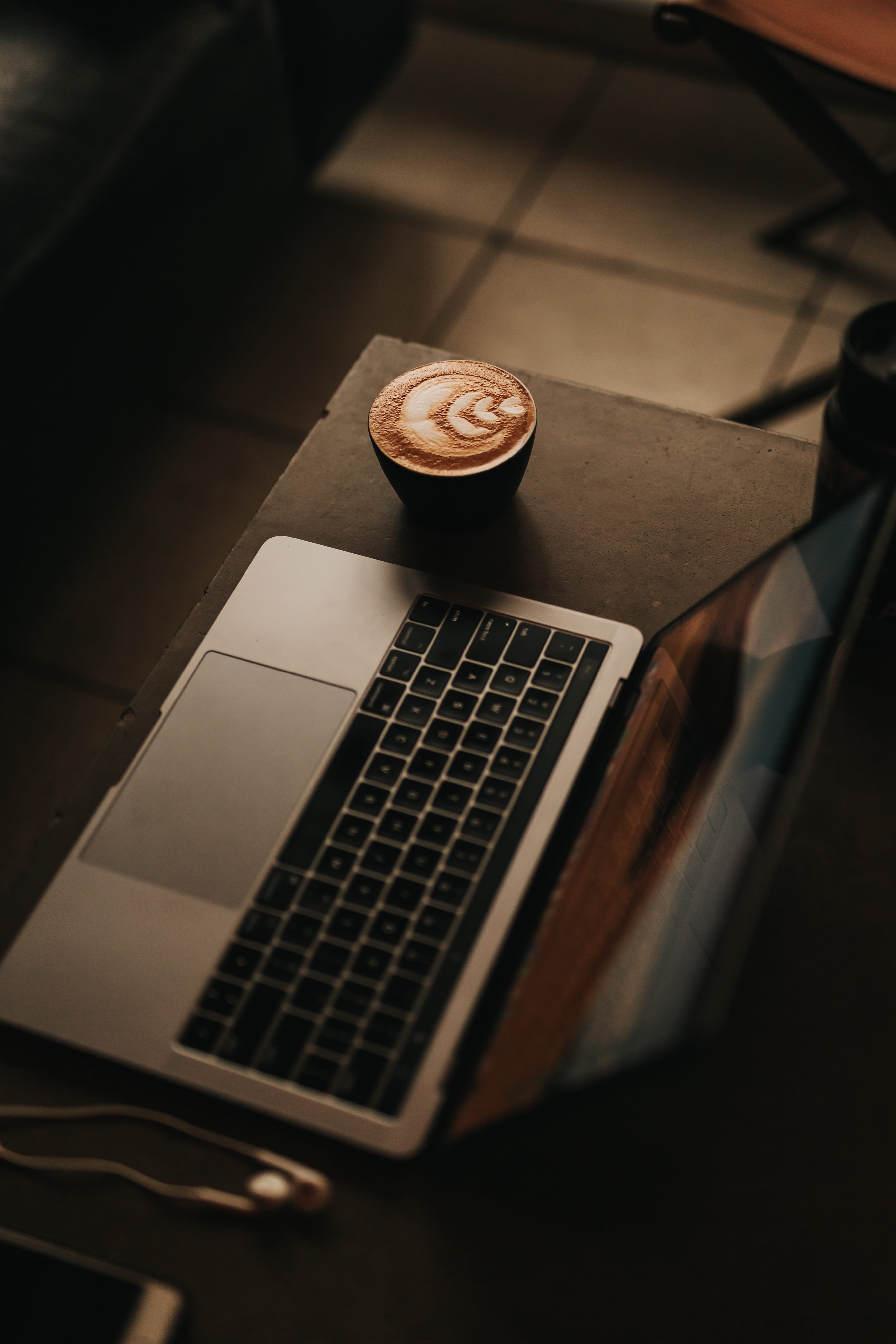 no people, pc, computer hardware, high angle view, selective focus, hardware, cup, drink, computer, gold, table, 5K, desk, beverage, indoors, beside, coffee cup, Phone HD Wallpaper