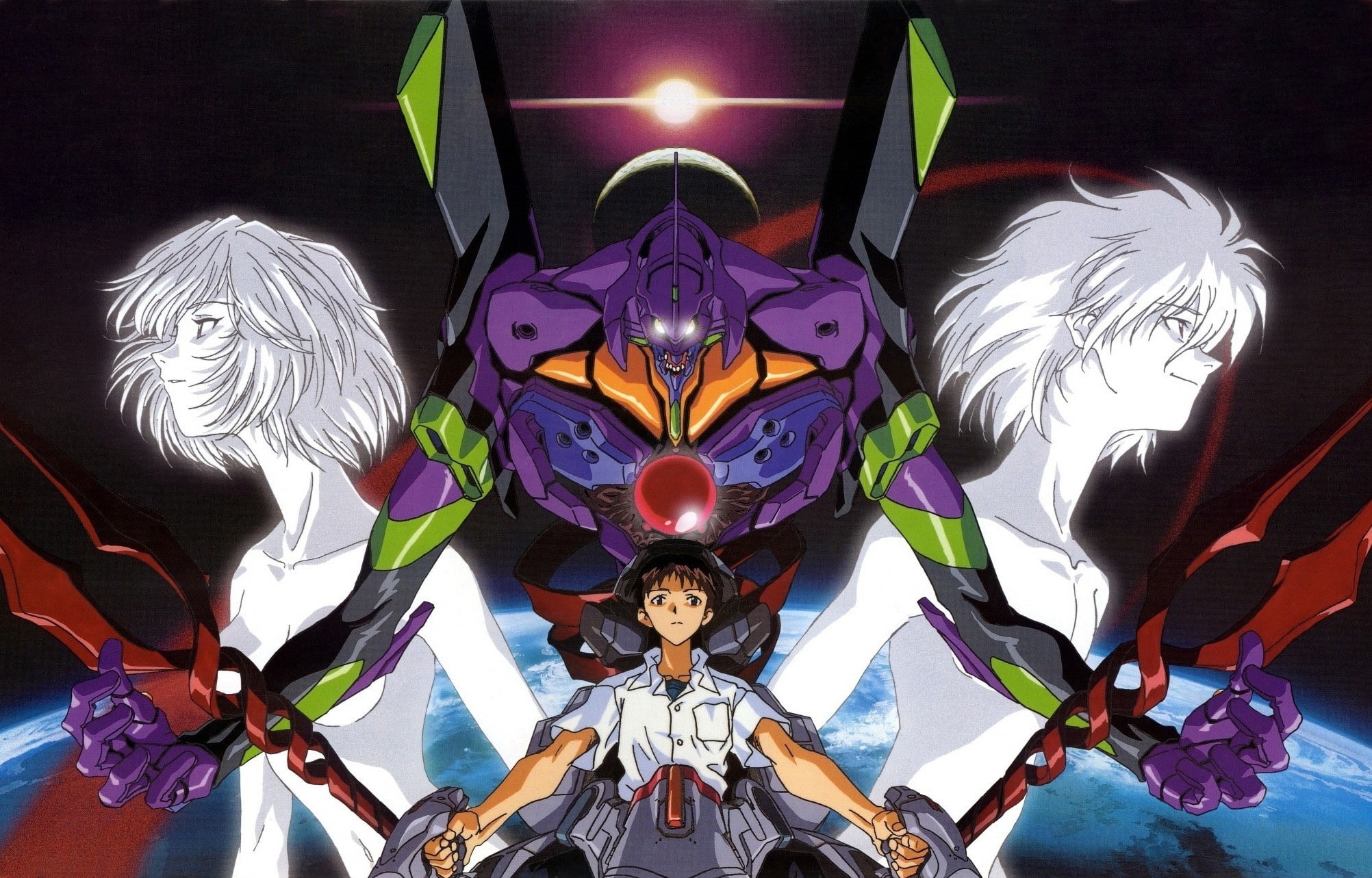 Ayanami Rei, Neon Genesis Evangelion, Ikari Shinji, 1080P, EVA Unit 01, HD Wallpaper
