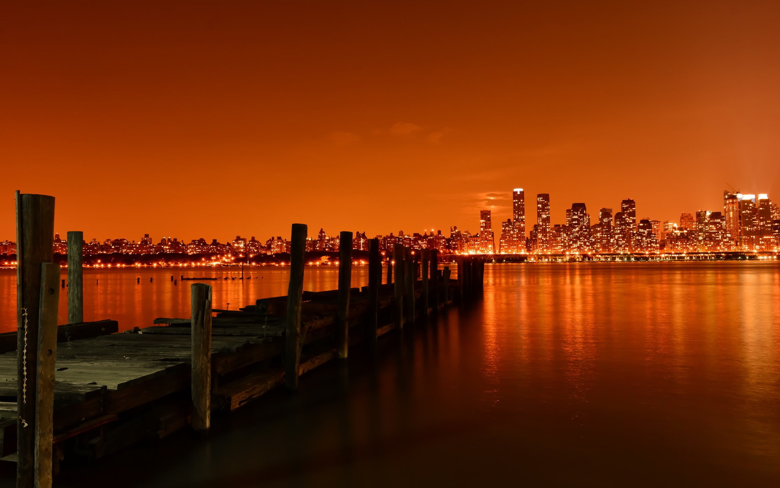 Last Call, weehawken, new york city, 2K, pier, hudson river, night, HD Wallpaper