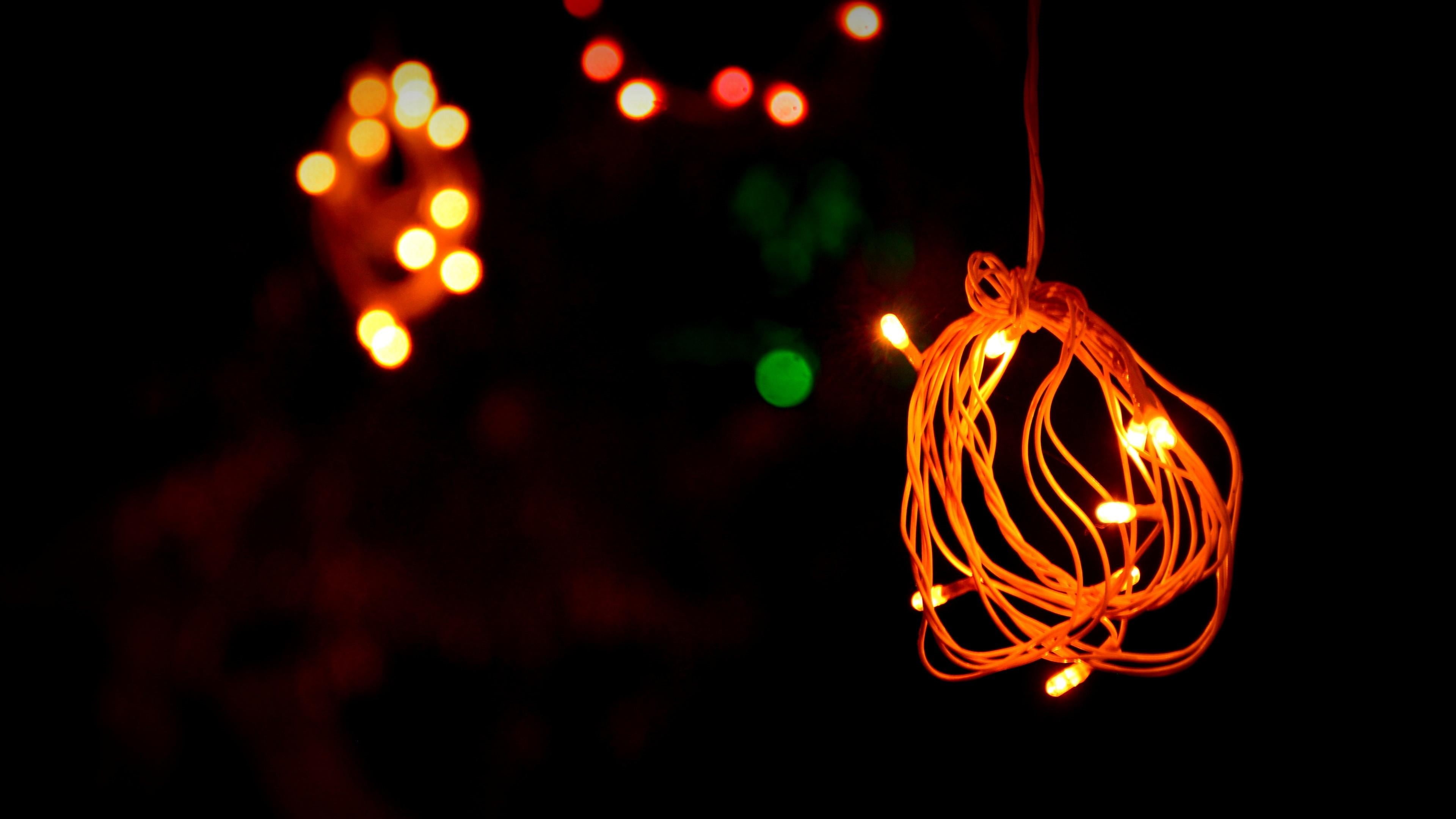 christmas, christmas decoration, dark, glowing, bright, outdoors, close-up, hanging, party, light - natural phenomenon, night, celebration, decor, motion, HD Wallpaper