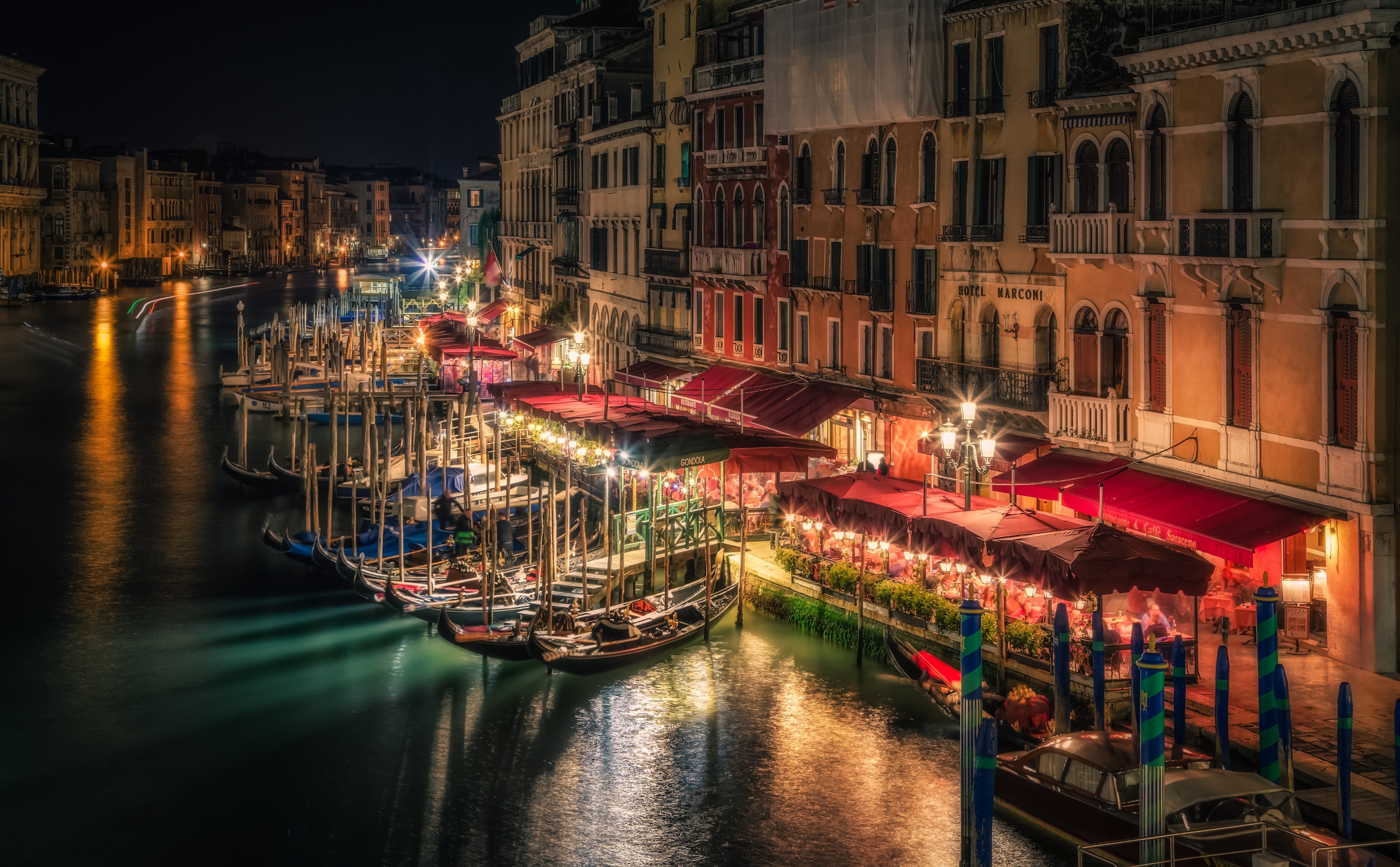 brown, City, Dark, Italia, no people, nature, grandcanal, travel destinations, Late, Restaurant, building exterior, 5dmark3, River, Town, outdoors, canon, HD Wallpaper