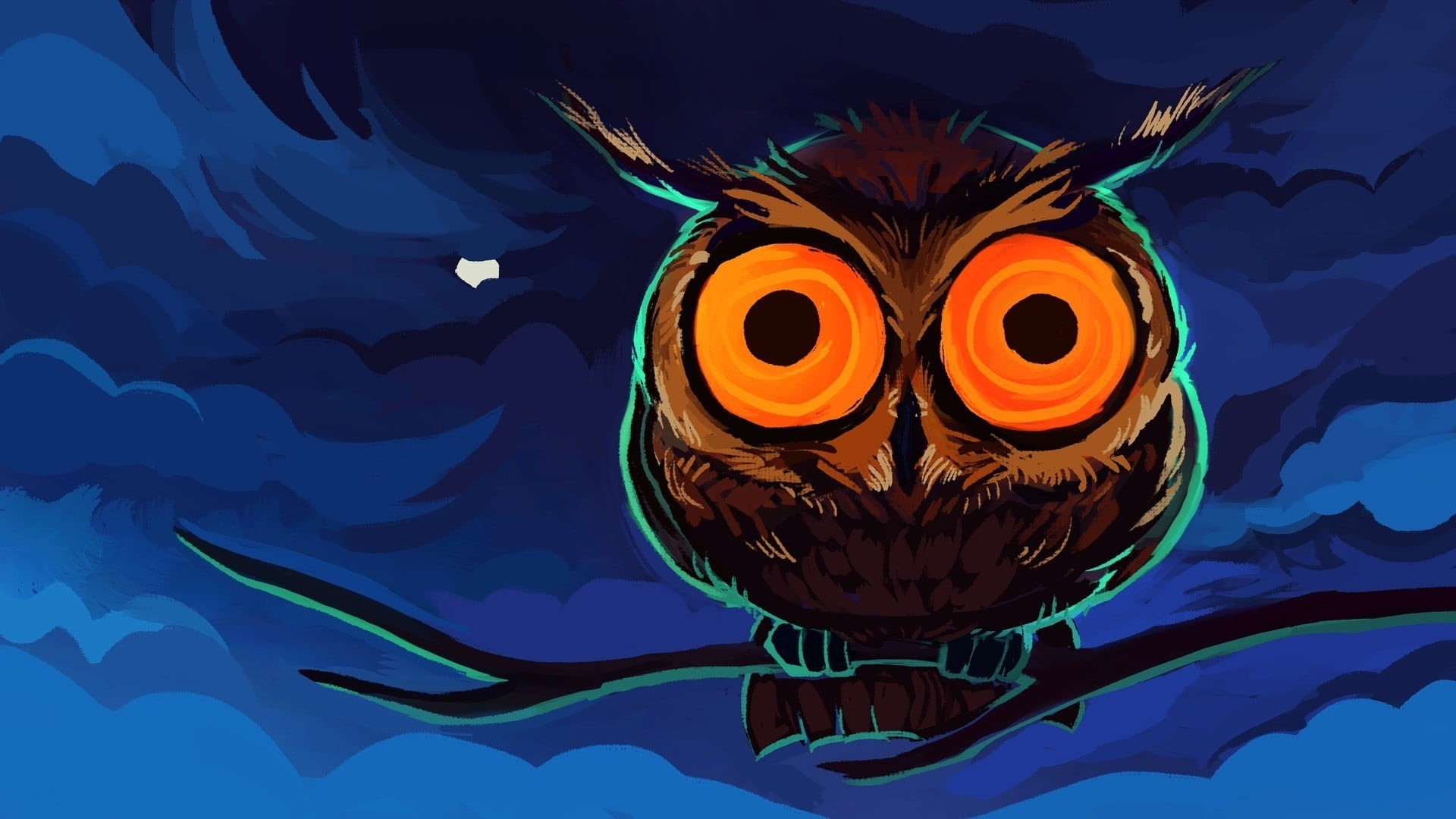 water, art and craft, no people, animal representation, animals, blue, artwork, bird, pattern, creativity, vertebrate, representation, animal themes, night, HD Wallpaper