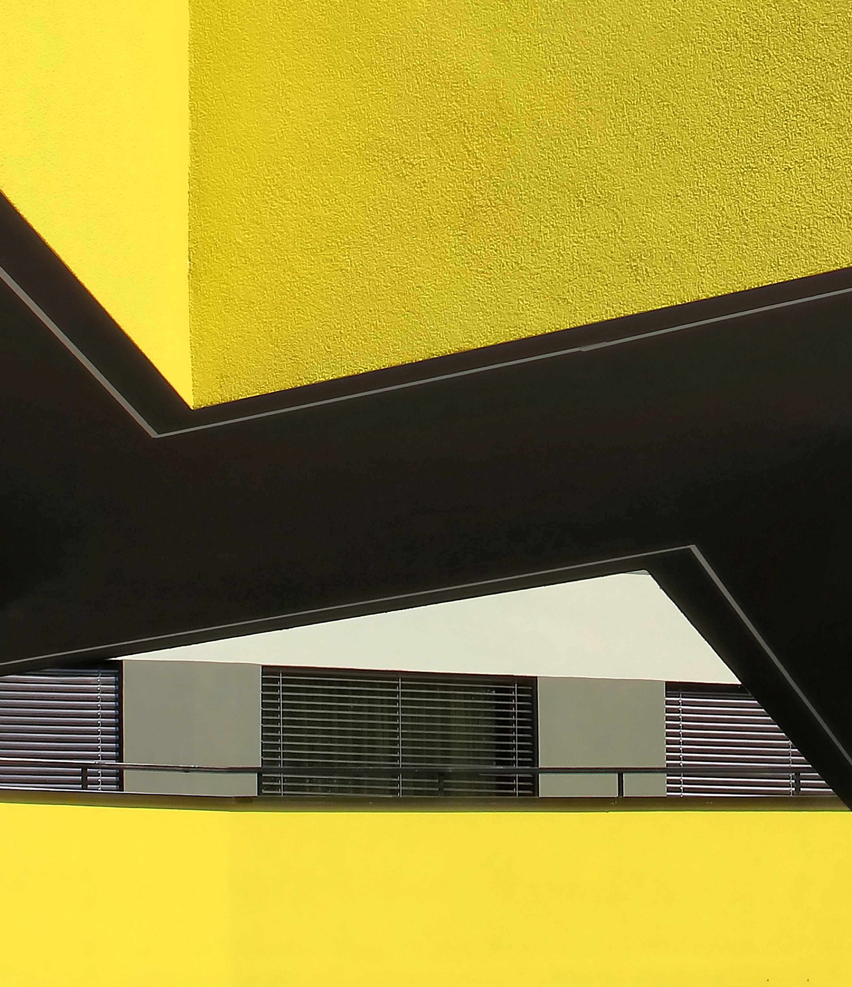wall - building feature, day, sunlight, architecture, line, design, no people, full frame, composition, building, black, wall, geometric shape, hand, yellow, Phone HD Wallpaper