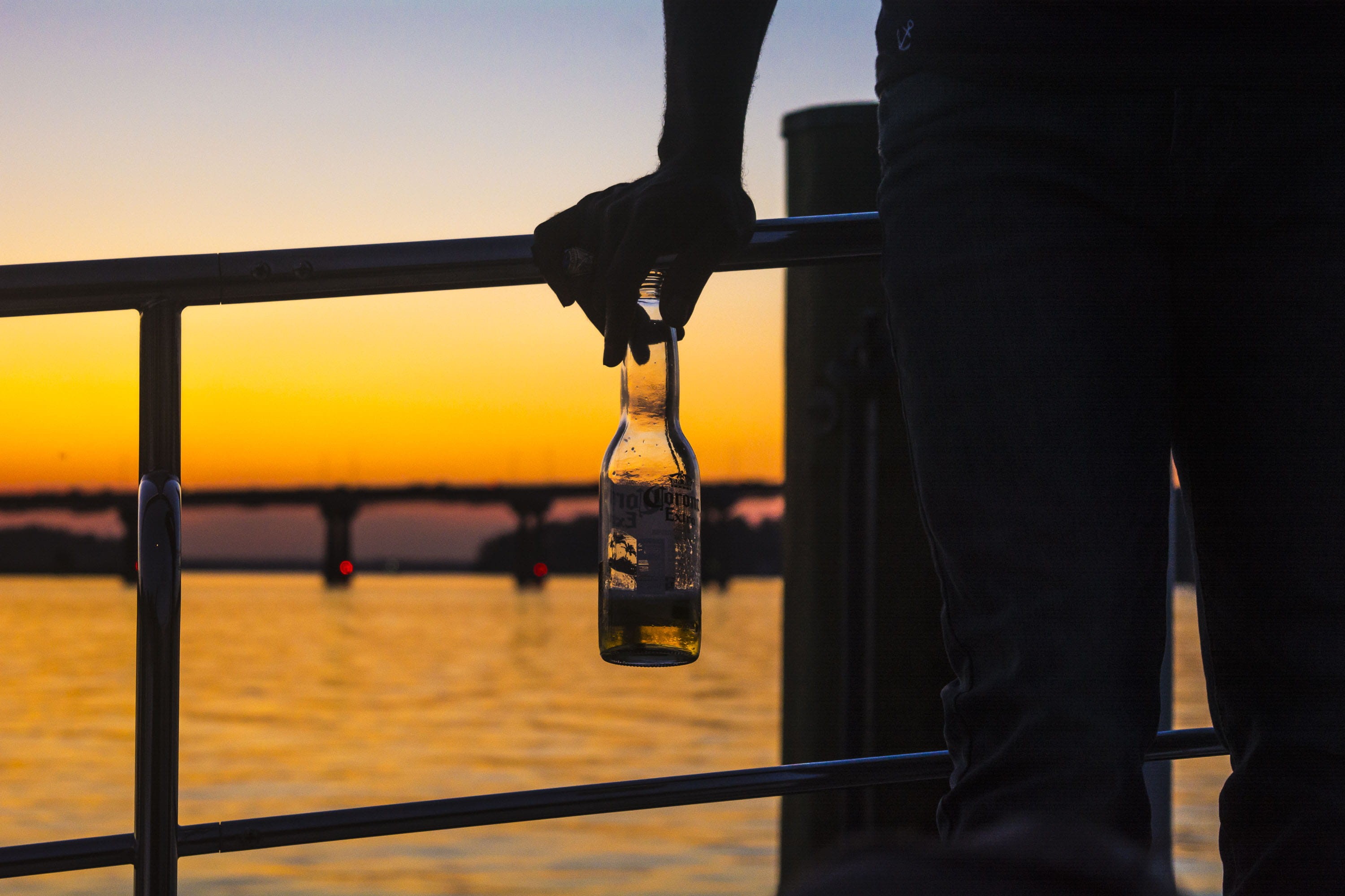 sun, focus on foreground, nature, real people, security, close-up, shapes, water, sky, usa, sunset, human hand, leisure, river, hand, outdoors, men, beer, HD Wallpaper