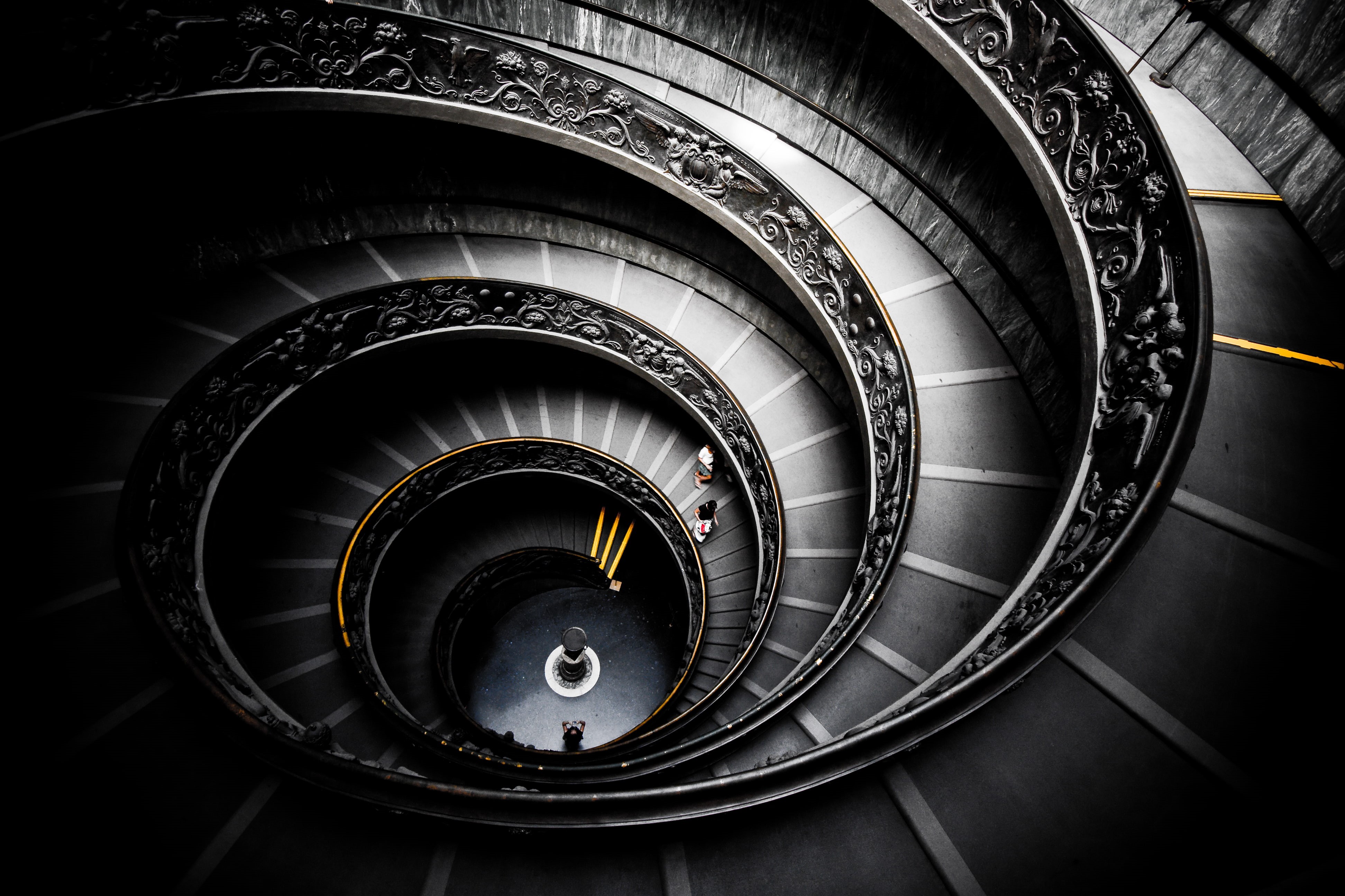 circularly, vatican, architecture, spiral staircase, to go around, round, nutrena, great, structure, helix, spiral, stairs, high, design, immense, 4K, HD Wallpaper