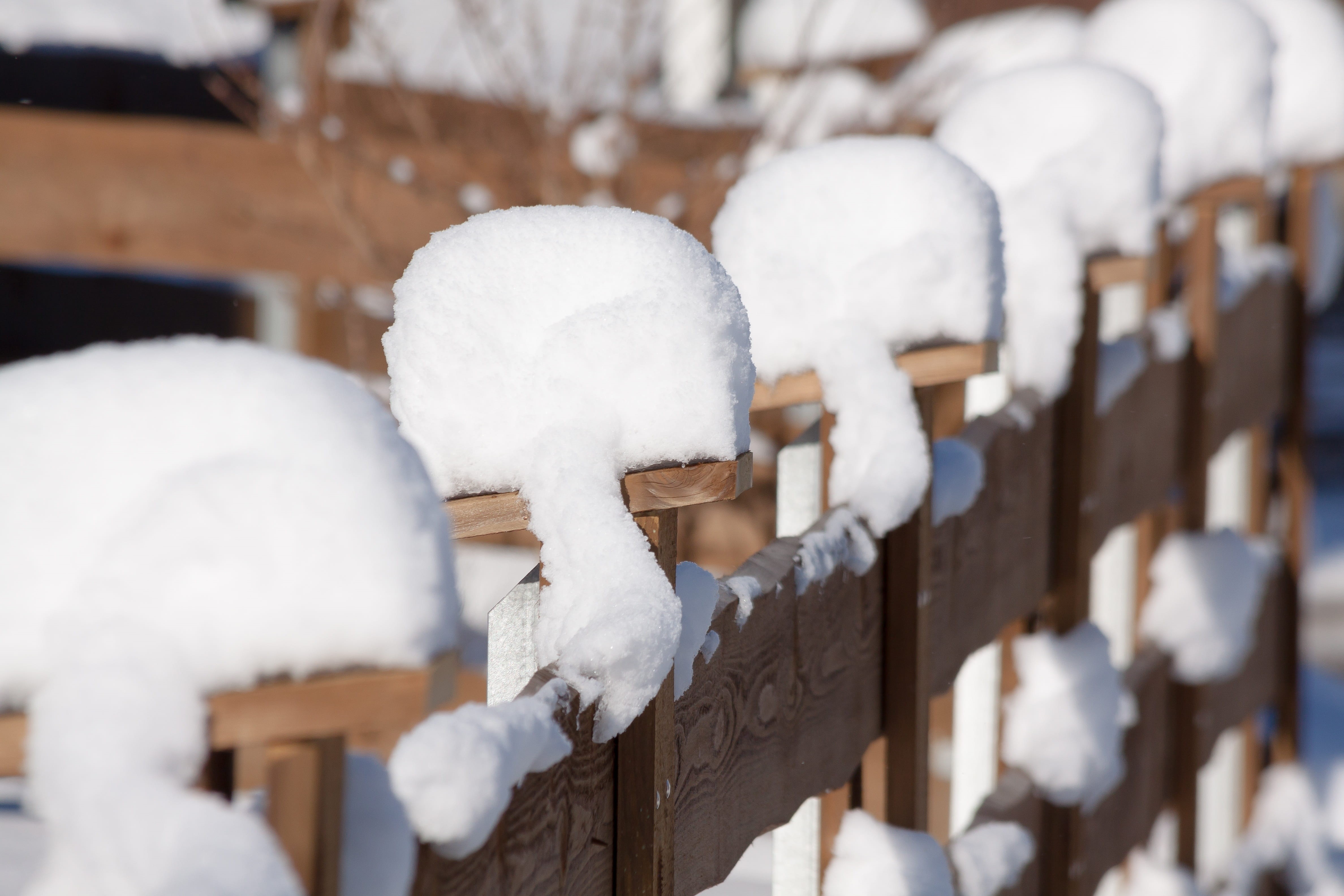 barrier, ice, warm clothing, art and craft, frozen, snow cover, snowy, craft, cold temperature, wooden slat, snowing, fence, winter, no people, outdoors, HD Wallpaper