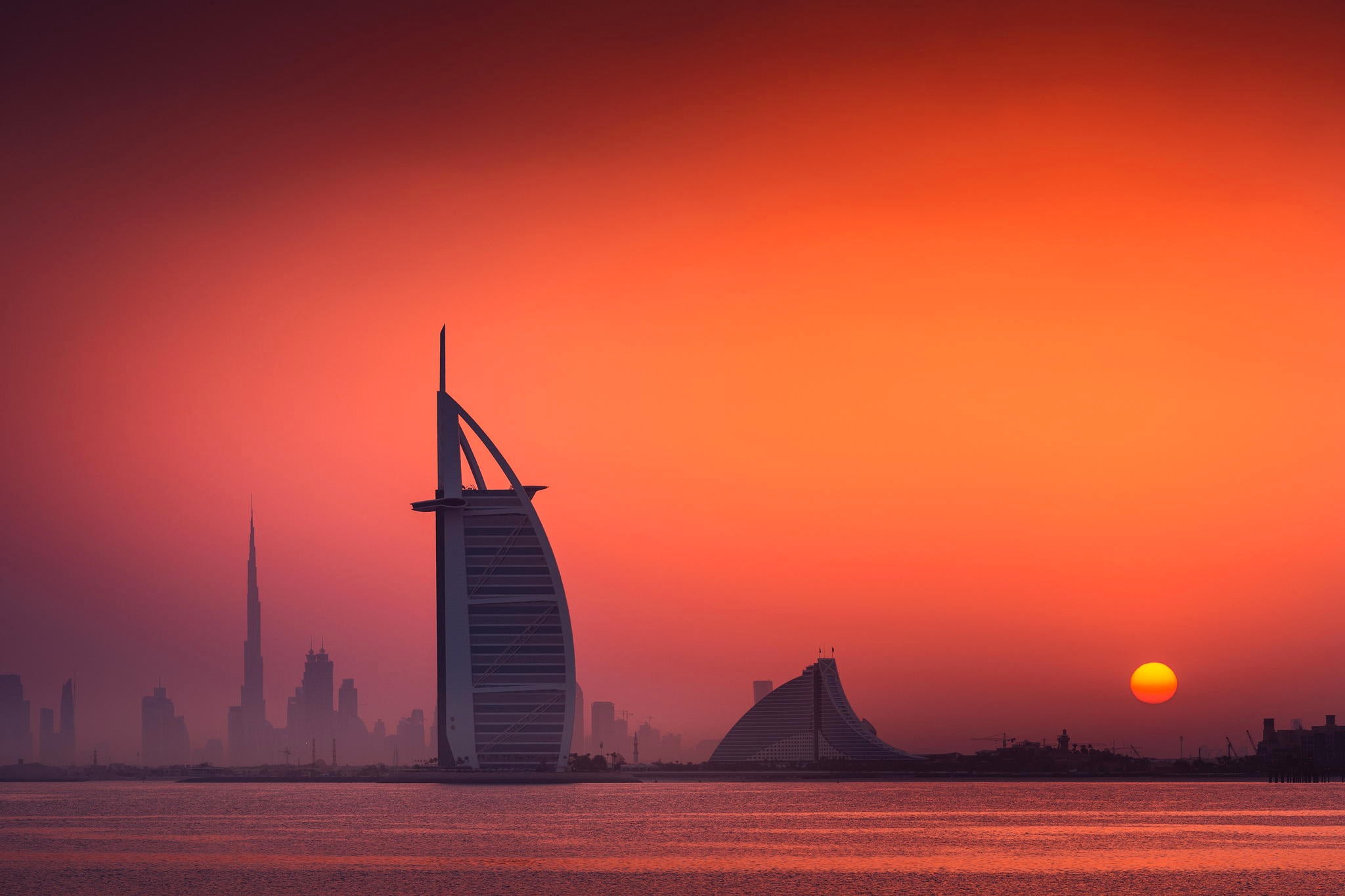 city, orange Color, cultures, travel Destinations, nature, the sun, outdoors, sunset, fuel and power generation, asia, arab, tower, twilight, vacations, HD Wallpaper