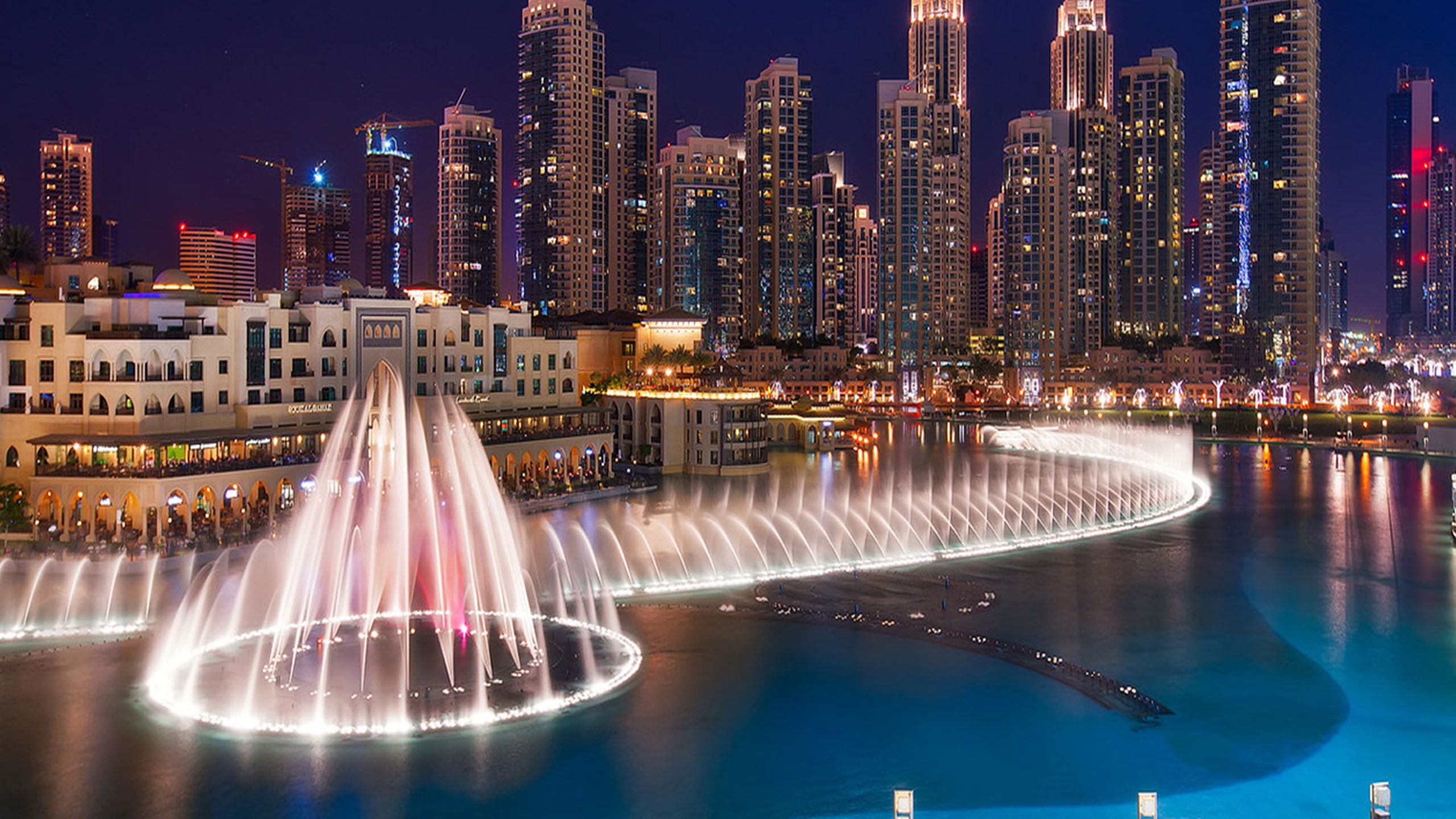 fountains, dubai, khalifa, hd, fountain, 2K, lake, burj, HD Wallpaper