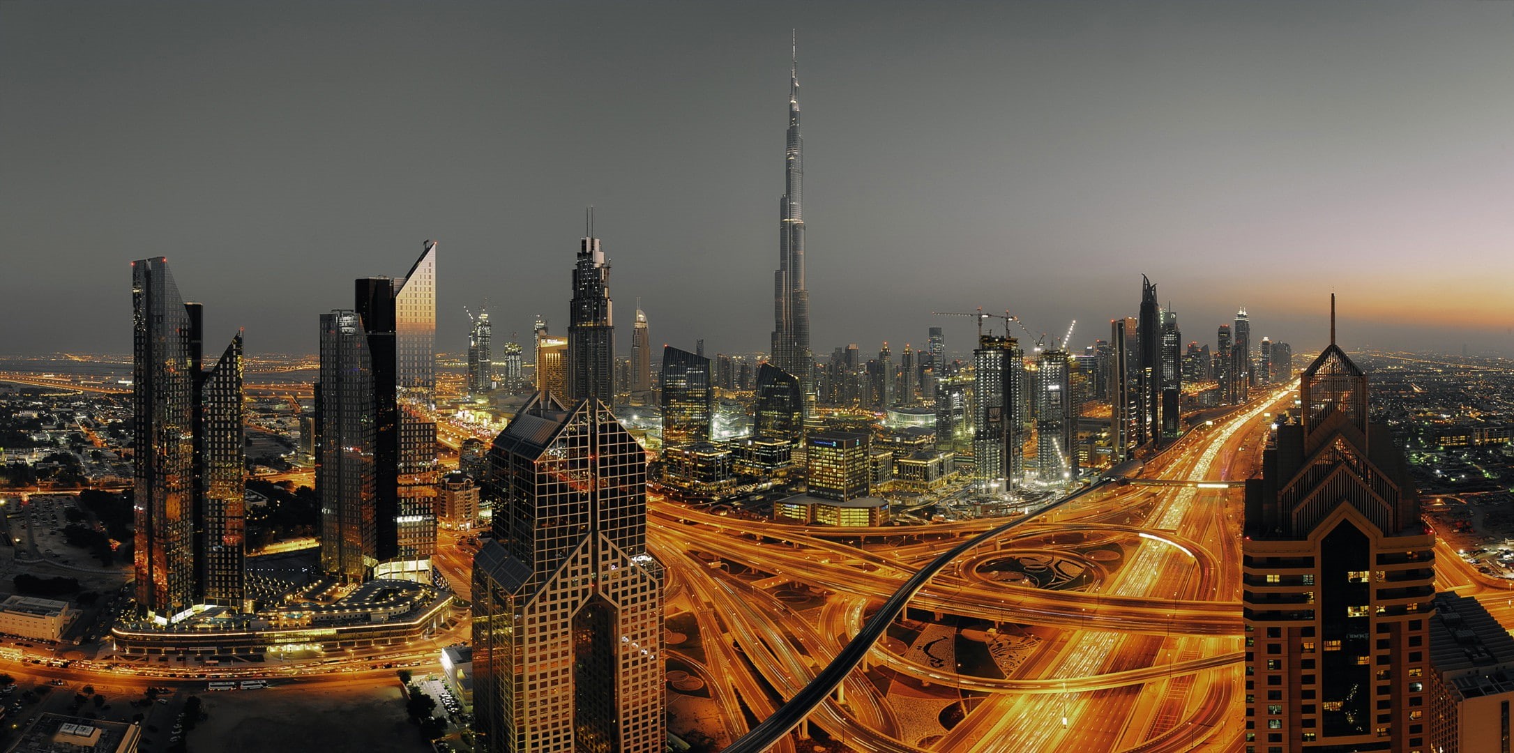 1080P, long exposure, lights, Dubai, Burj Khalifa, cityscape, HD Wallpaper