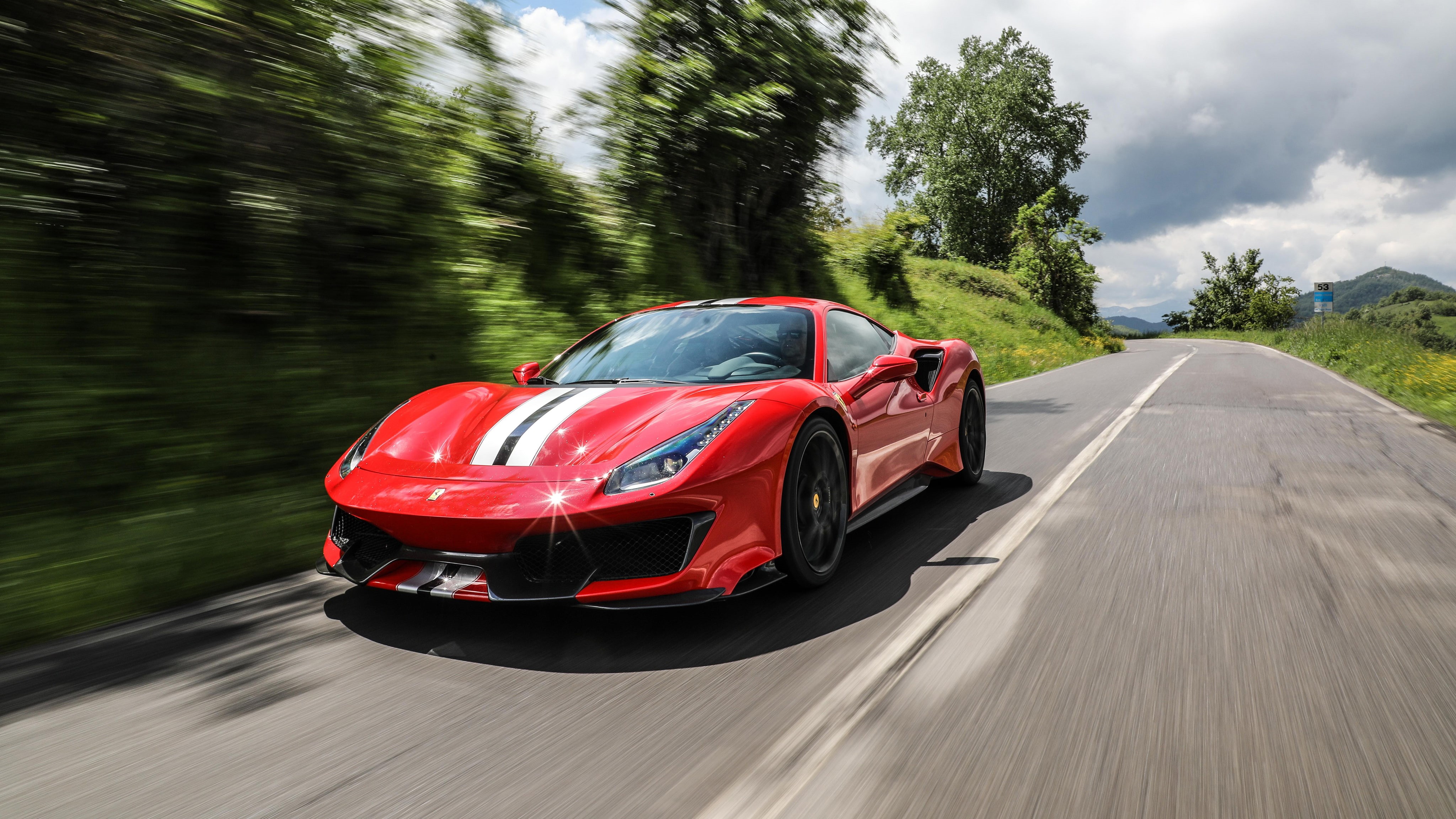 4K, Pista, 488, 2018, Ferrari, HD Wallpaper