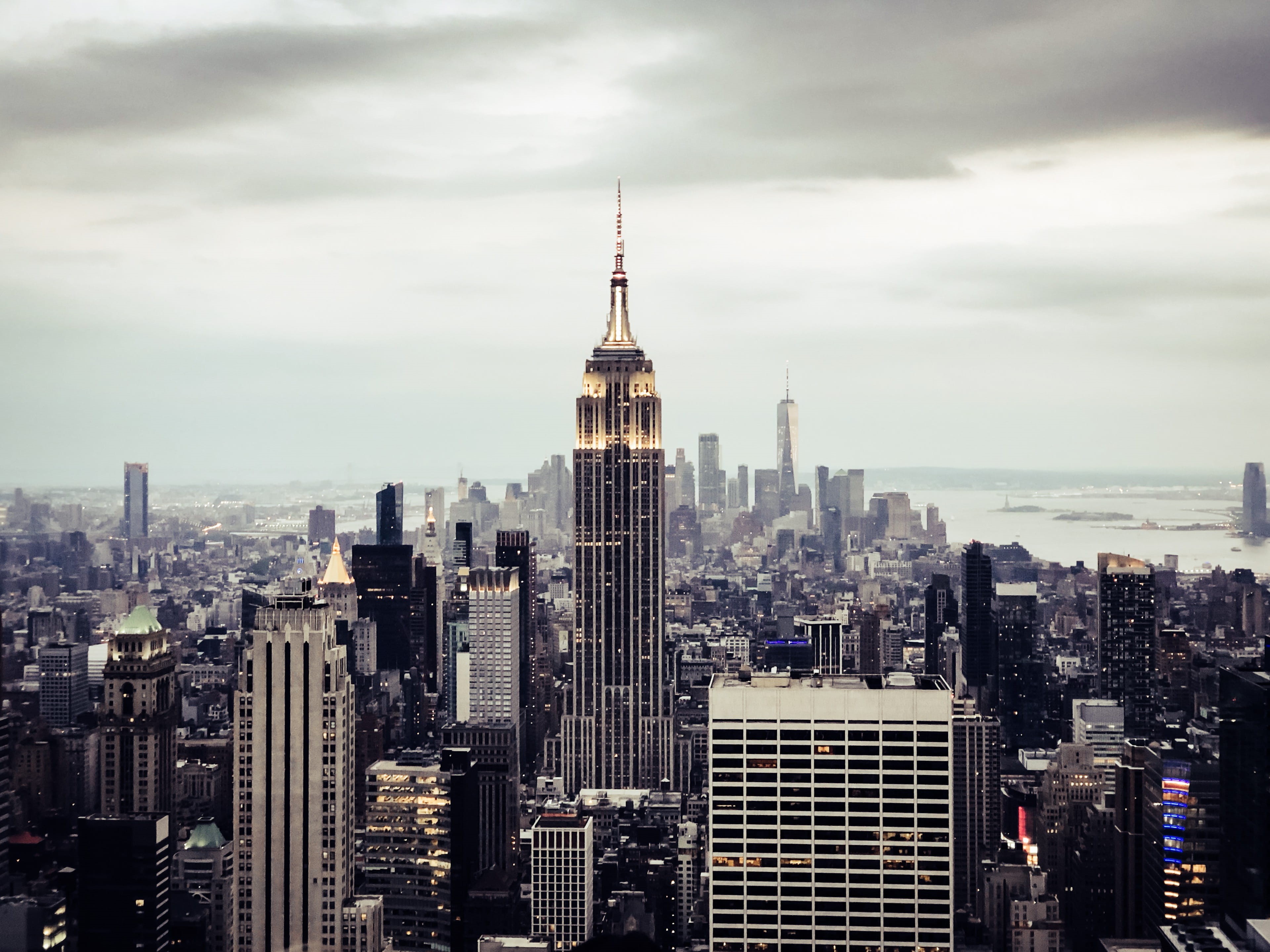 panoramic, cloudscape, modern, aerial View, freedom Tower - New York, finance, york, hudson River, manhattan Financial District, state, architecture, wtc, HD Wallpaper
